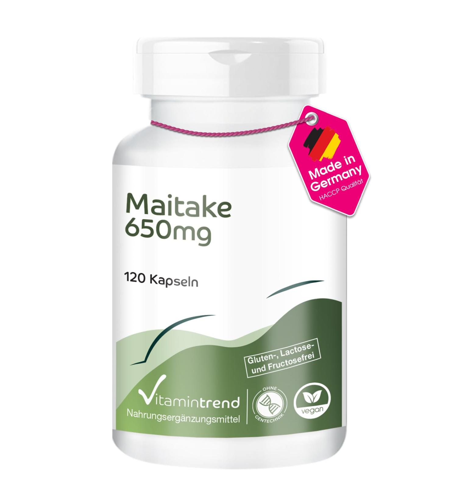 Maitake Powder 650mg - 120 Capsules Functional Vital Fungus Adaptogen Vegan | Vitamintrend  - Buy Online on GoSupps.com