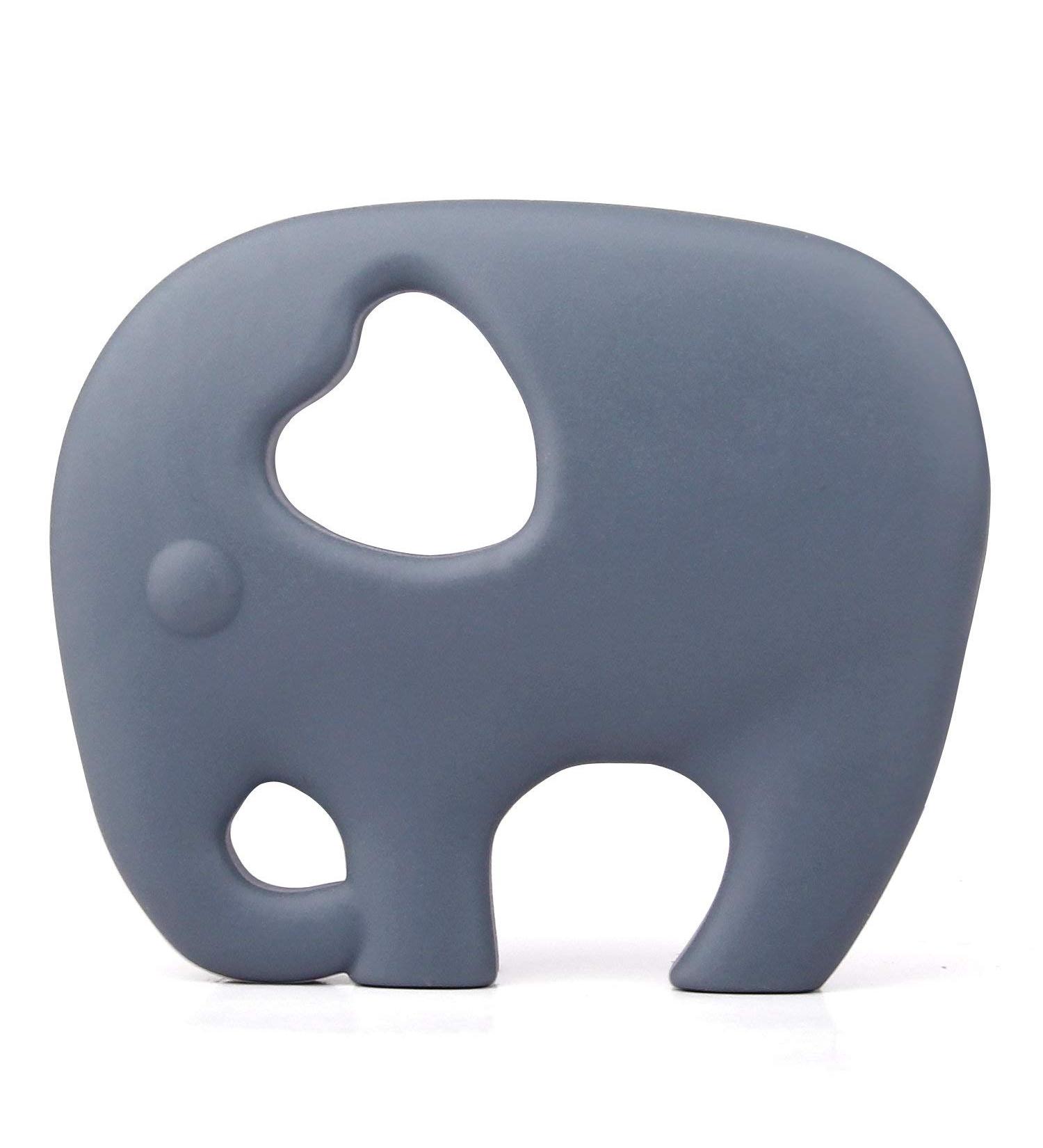 PREMYO Elephant Teething Ring for Babies - BPA Free Silicone Cooling Relief Soft Teething Aid - Gray - Buy Online on GoSupps.com