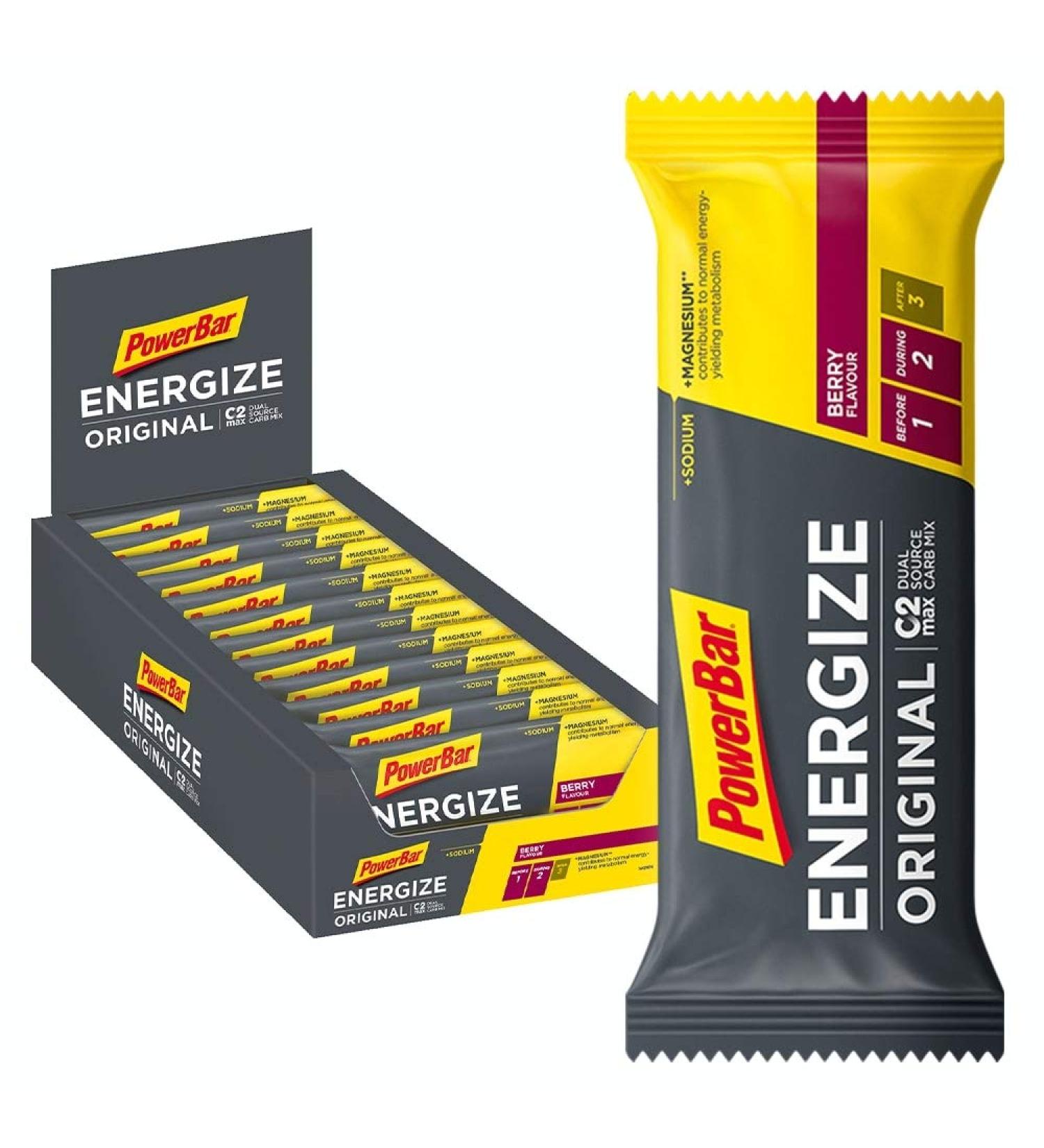 Powerbar Energize Original Berry 15x55g - High Carb Energy Bar with C2MAX, Magnesium, and Sodium - Buy Online on GoSupps.com