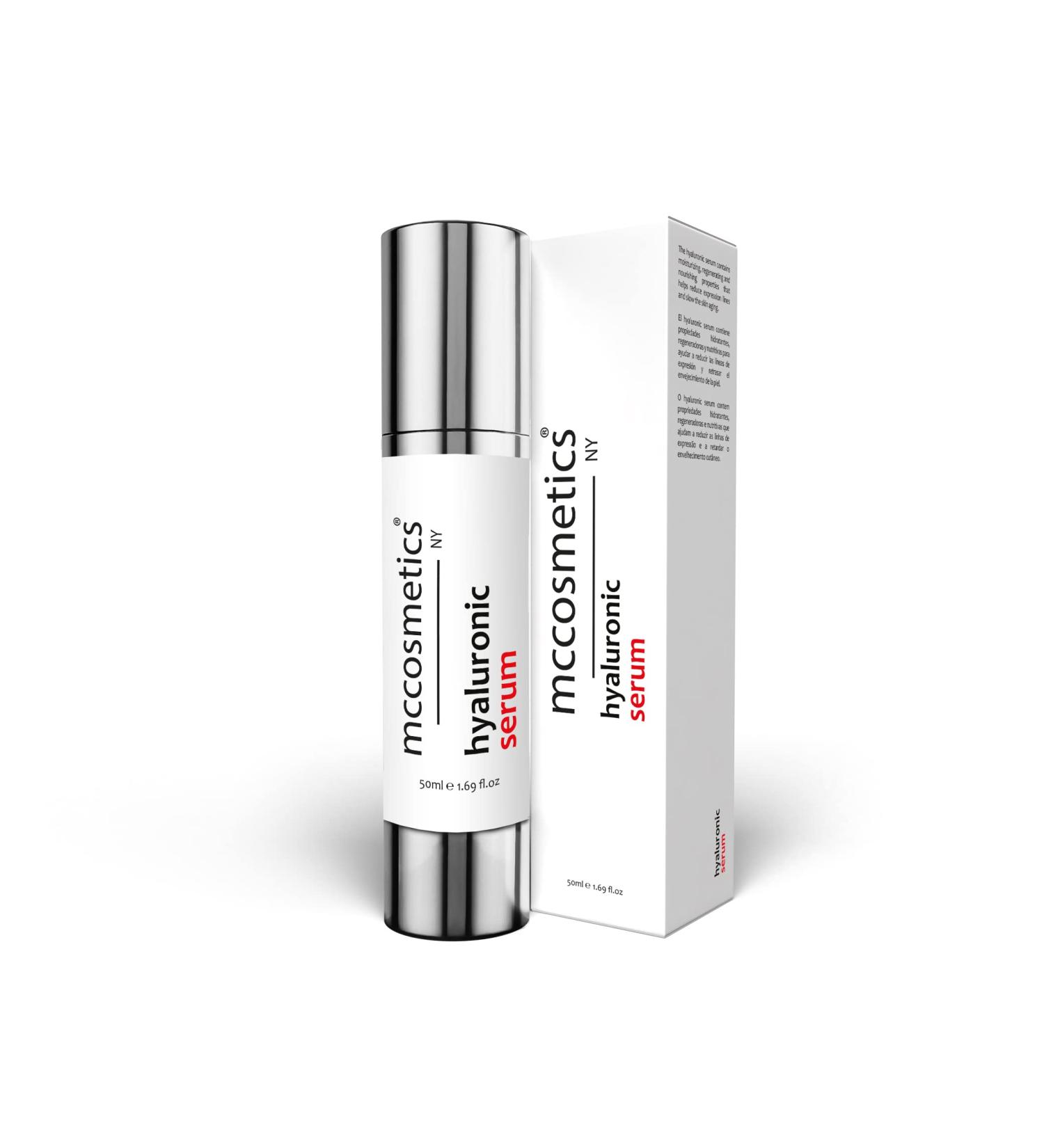 MCCosmetics NY | Hyaluronic Serum with DMAE Organic Silicon & Vitamin C | Firming & Hydrating Facial Serum for a Radiant Complexion | 50ml | Made in Spain