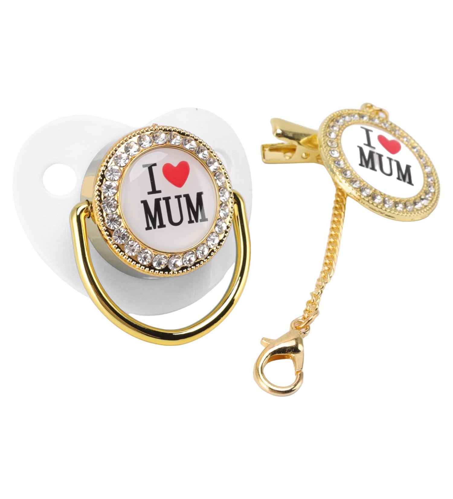 Soft Silicone BPA-Free Baby Pacifier with Chain Clip | Night Sneaker for 6-18 Months | Essentials for Premature Babies | White Strass Bling - Buy Online on GoSupps.com