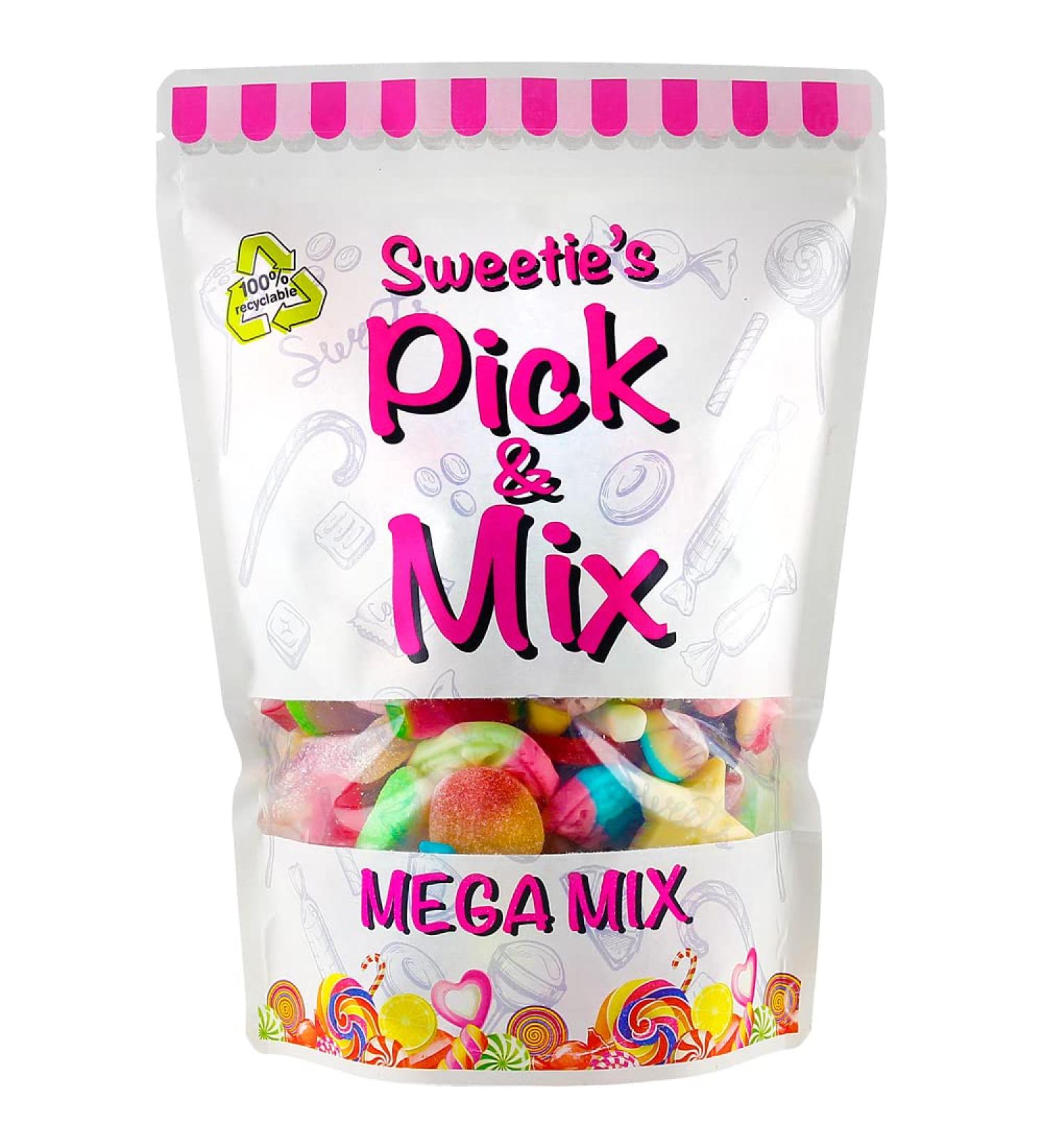 1kg MEGA MIX Pick & Mix Sweets - Up to 80 Different Pick n Mix Sweets in one pouch - Optional Gift Message Pink & Blue Designs - The Ultimate Pick and Mix Sweets Selection - Pink 1 kg (Pack of 1) Pink - Buy Online on GoSupps.com