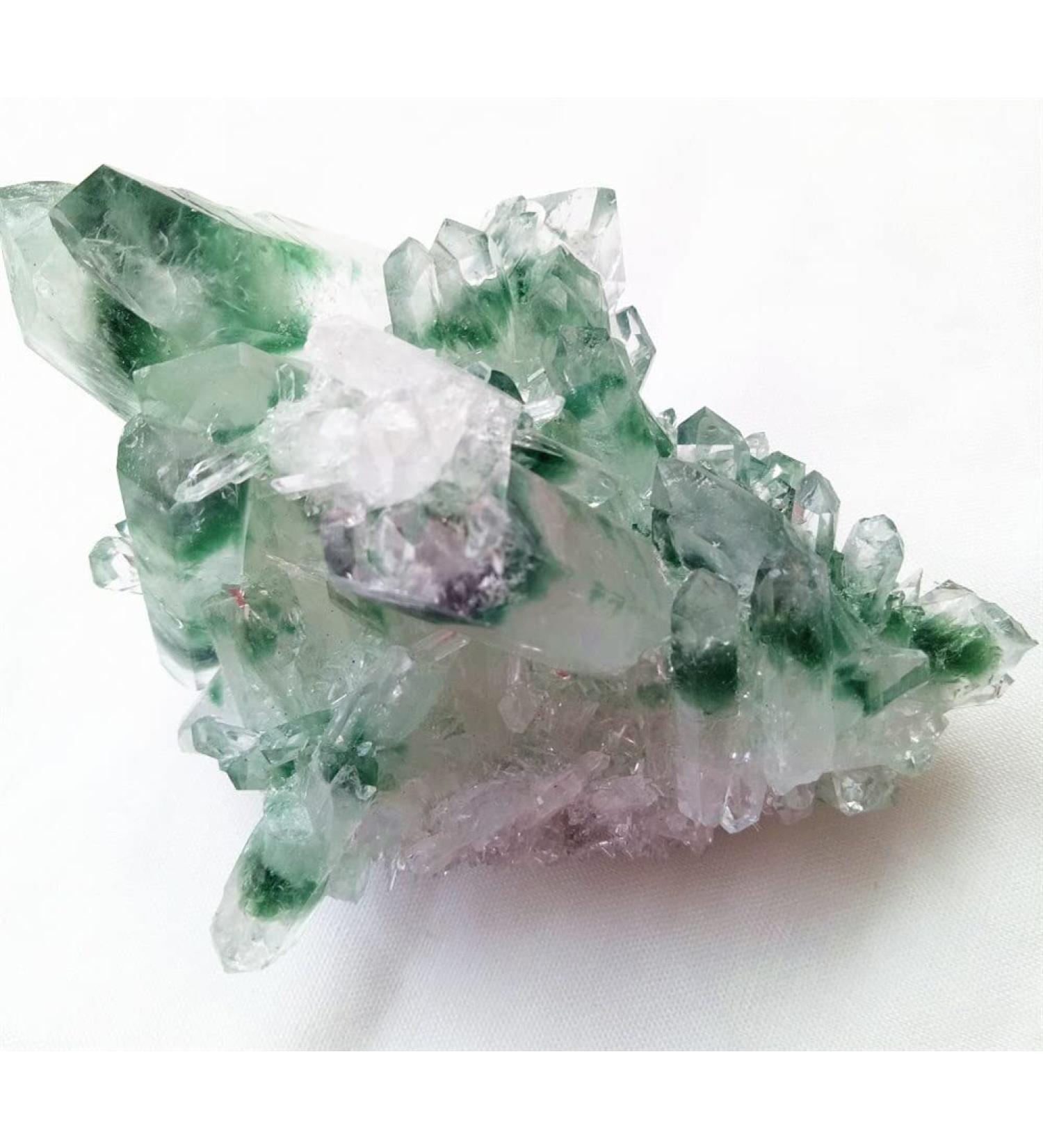Choice of Gifts 300g Natural Green Ghost Quartz Cluster Crystal Cluster Vibration Stone - Buy Online on GoSupps.com