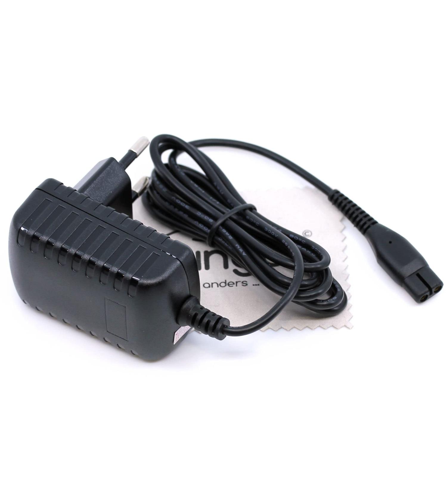 Charger suitable for Philips Satinelle HP6565 Shaver RQ310/30 RQ350 S1030/05 S1223/41 Series 500 S520 (replaced A00390 CP0925/0) charging cable razor with Mungoo Display cleaning cloth
