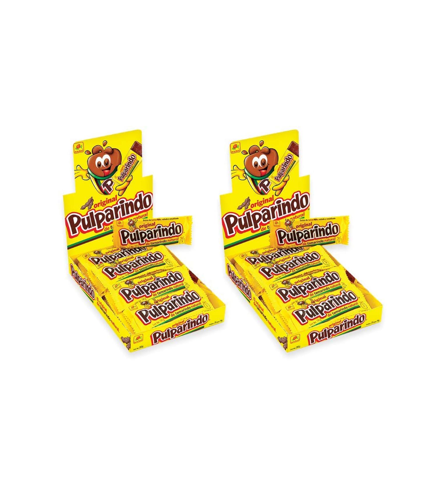 Pulparindo Hot and Salted Tamarind Candy by De la Rosa Original flavour- 2x280gr (40 units)