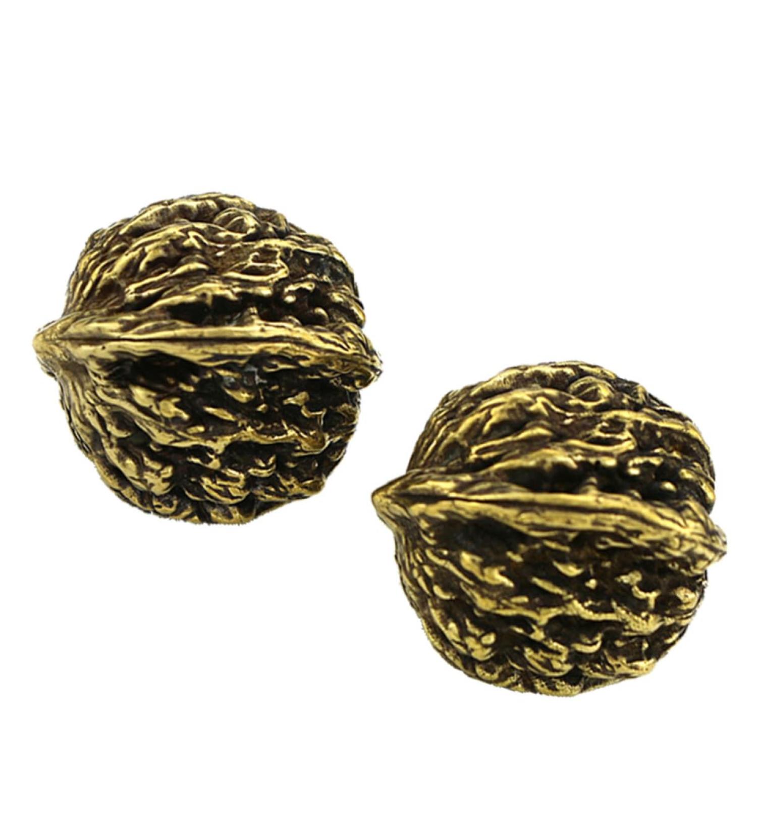Beaupretty Copper Walnut Massage Balls for Feet - Sports Accessories & Home Decor - 3.5cm Golden Foot Ornaments - Buy Online on GoSupps.com