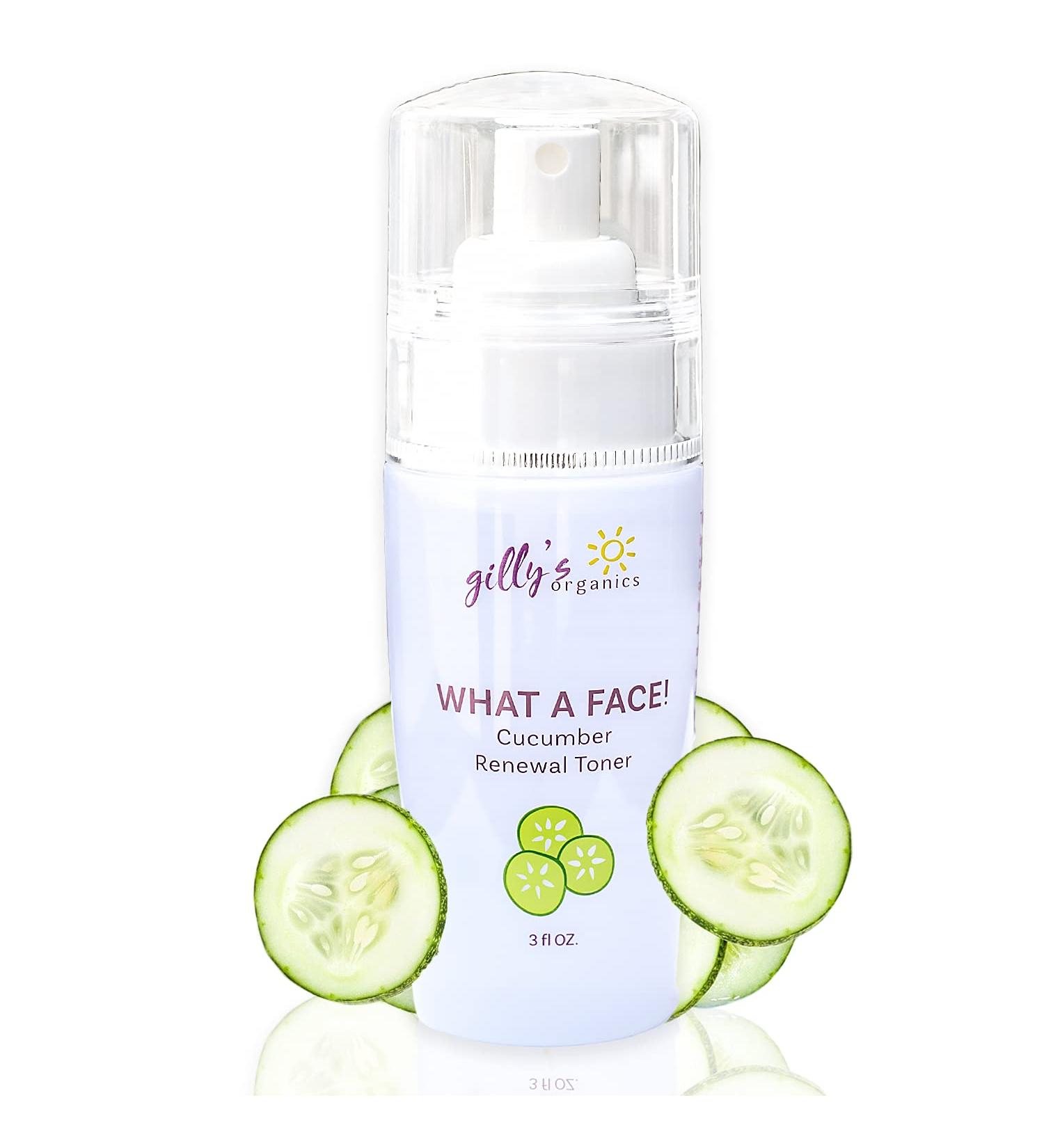 Gilly's Organics Cucumber & Witch Hazel Toner - Acne Pore Minimizer Spray with Aloe & Tea Tree | Made in USA - Buy Online on GoSupps.com