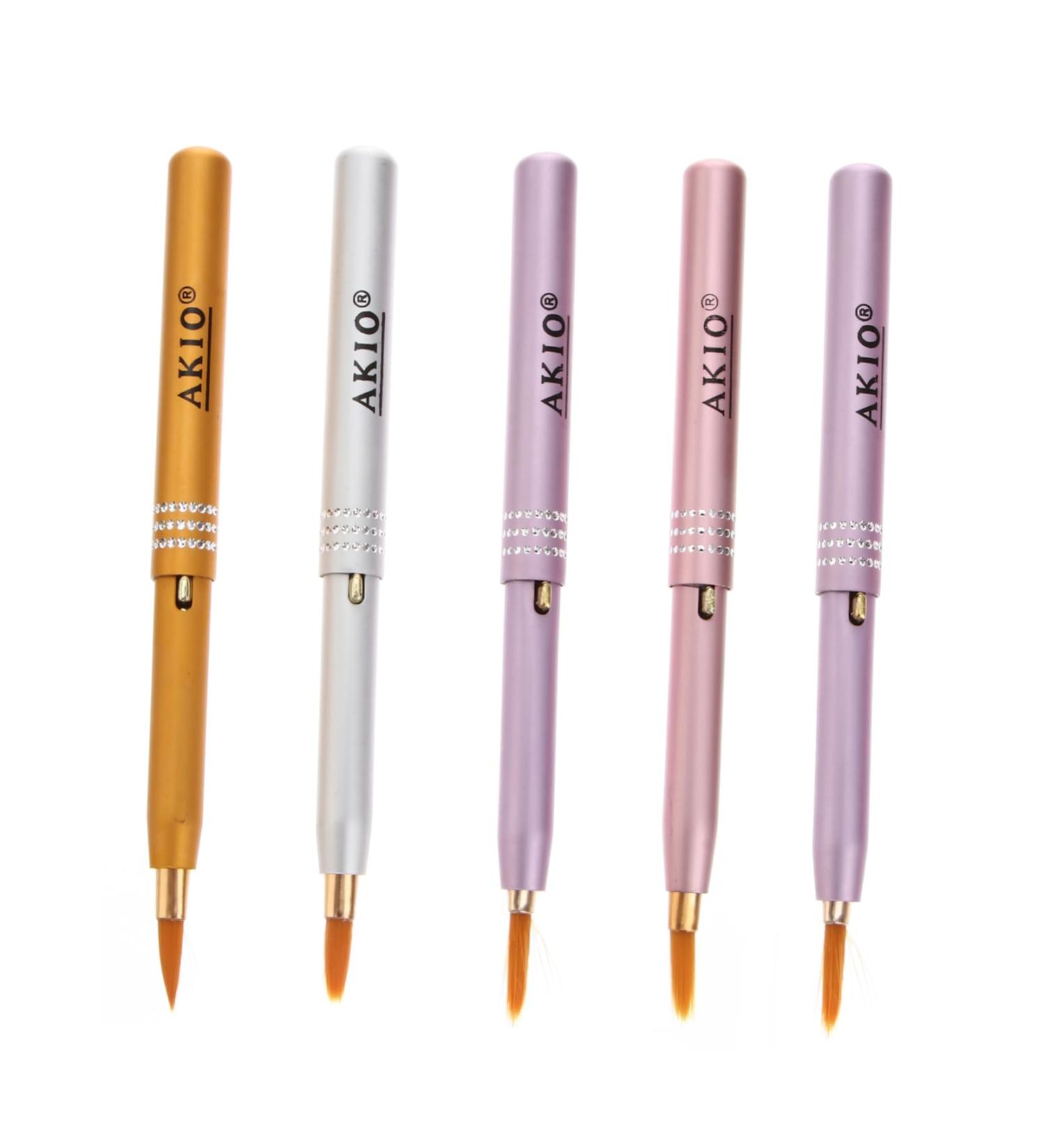 Housoutil 5pcs Retractable Lip Brush Makeup Applicators Lip Applicators Lip Gloss Wands Retractable Lip Liner Portable Makeup Brush Scrubber Lip Tint Lipstick Metal Mini 11.5x0.8cm Assorted Color - Buy Online on GoSupps.com