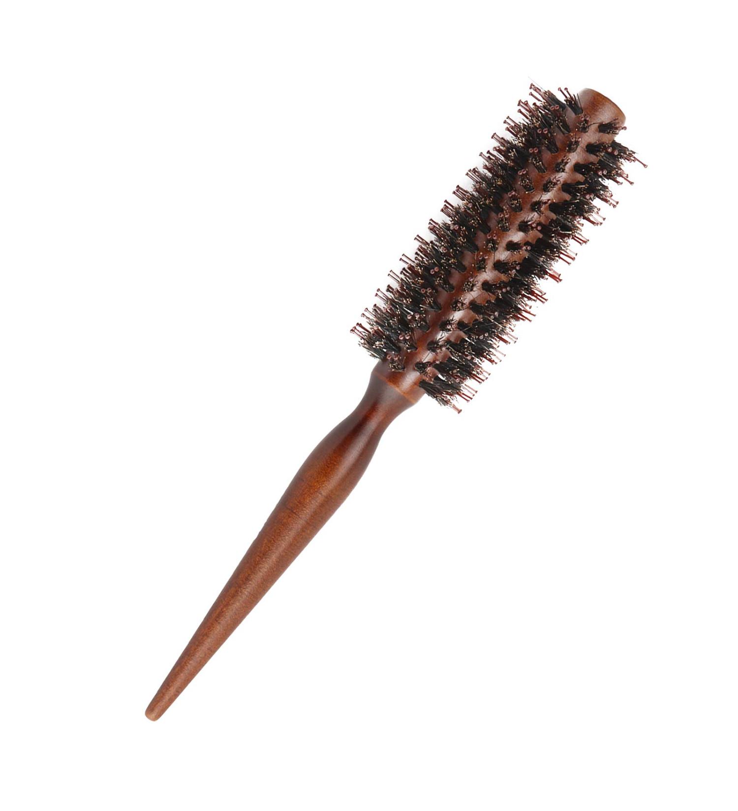 Professional Round Hairbrush with Wild Boar Bristles & Natural Wooden Handle | Anti-Static Blow-Drying Tool for Perfect Styling - Buy Online on GoSupps.com