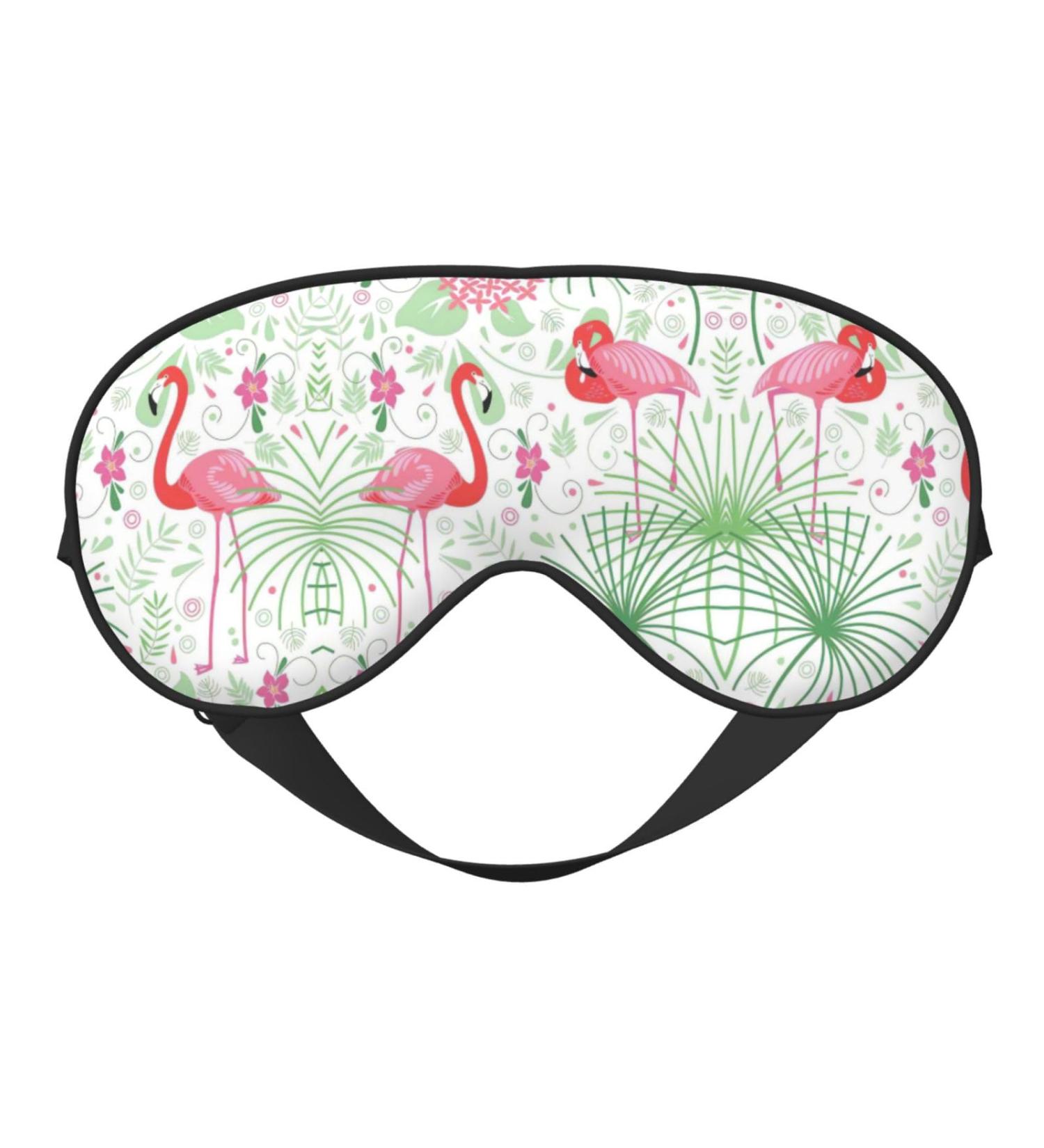 Floral Flamingo Botany Print Eye Mask - Block Out Light for Travel & Sleep | 7.9x4 inch - Buy Online on GoSupps.com