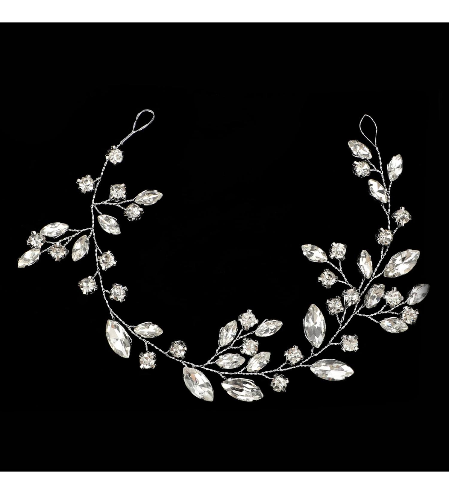 Crystal Bridal Hair Vine Bride Wedding Rhinestone Silver Bridal Hair Piece Crystal Headband Wedding Hair Pieces for Brides Silver Hair Accessories Hair Jewelry Wedding Headband for Women and Girls - Buy Online on GoSupps.com
