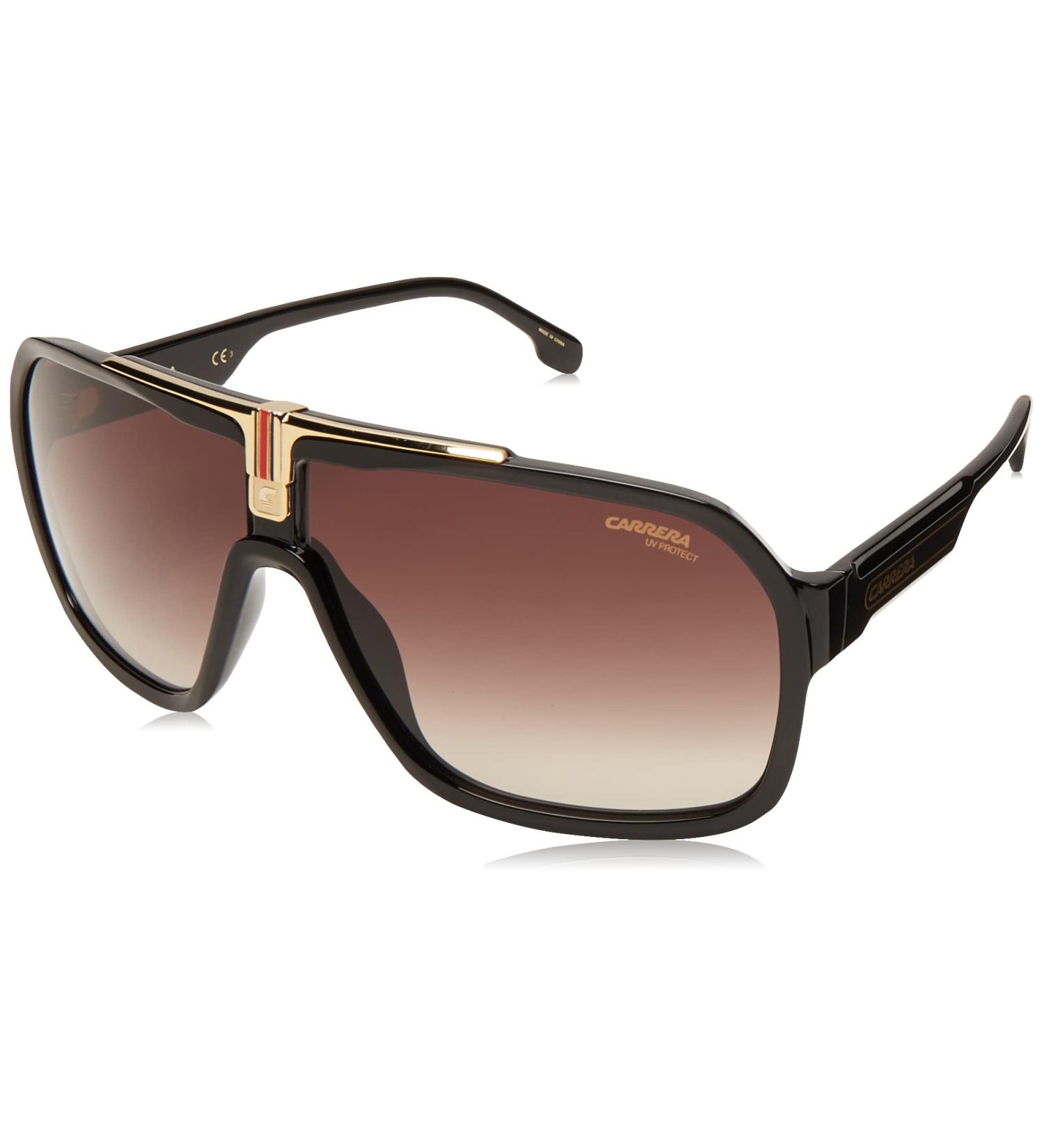Carrera Men's 1014/S Shield Sunglasses Black/Brown Gradient 64mm - Buy Online on GoSupps.com
