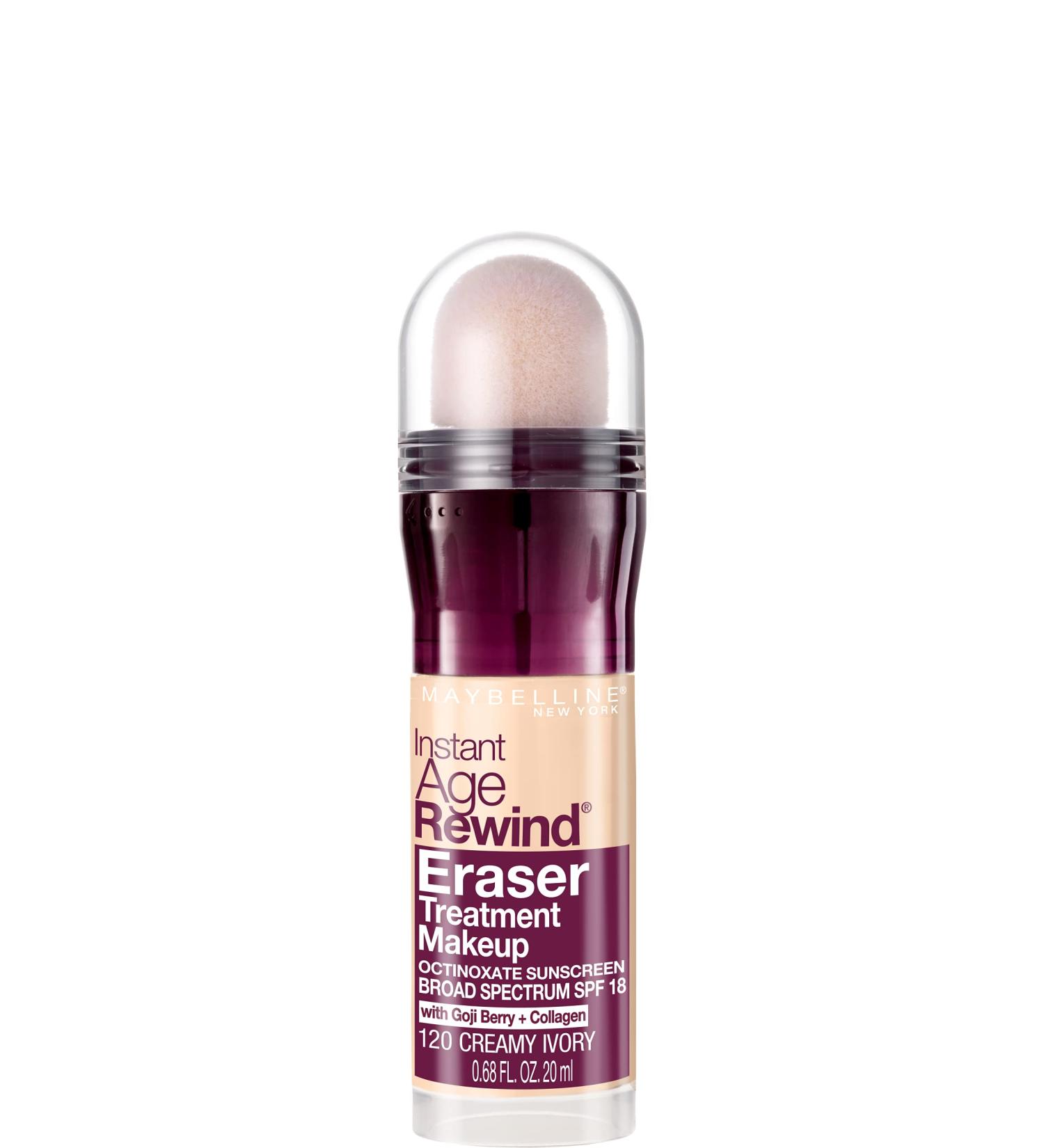 Maybelline Instant Age Rewind Eraser Treatment Makeup with SPF 18  Anti Aging Concealer Infused with Goji Berry and Collagen  Creamy Ivory  1 Count 120 CREAMY IVORY - Buy Online on GoSupps.com