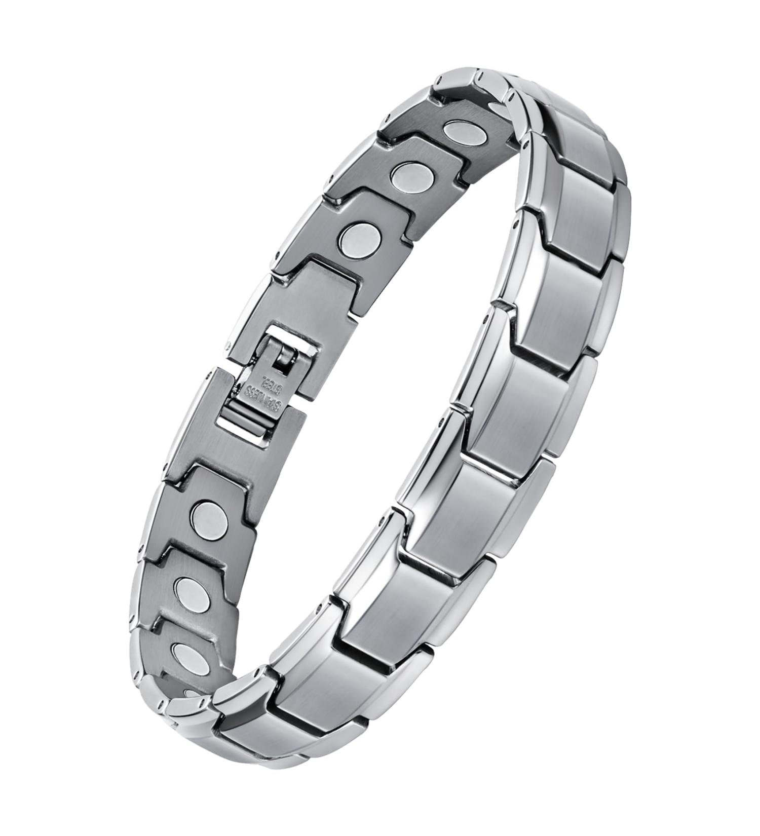 JECANORI Magnetarist Men's Titanstahl Magnetic Bracelet Health Benefits & Ultra Strong 3500 Gauss Magnets | Energetix Jewelry - Buy Online on GoSupps.com