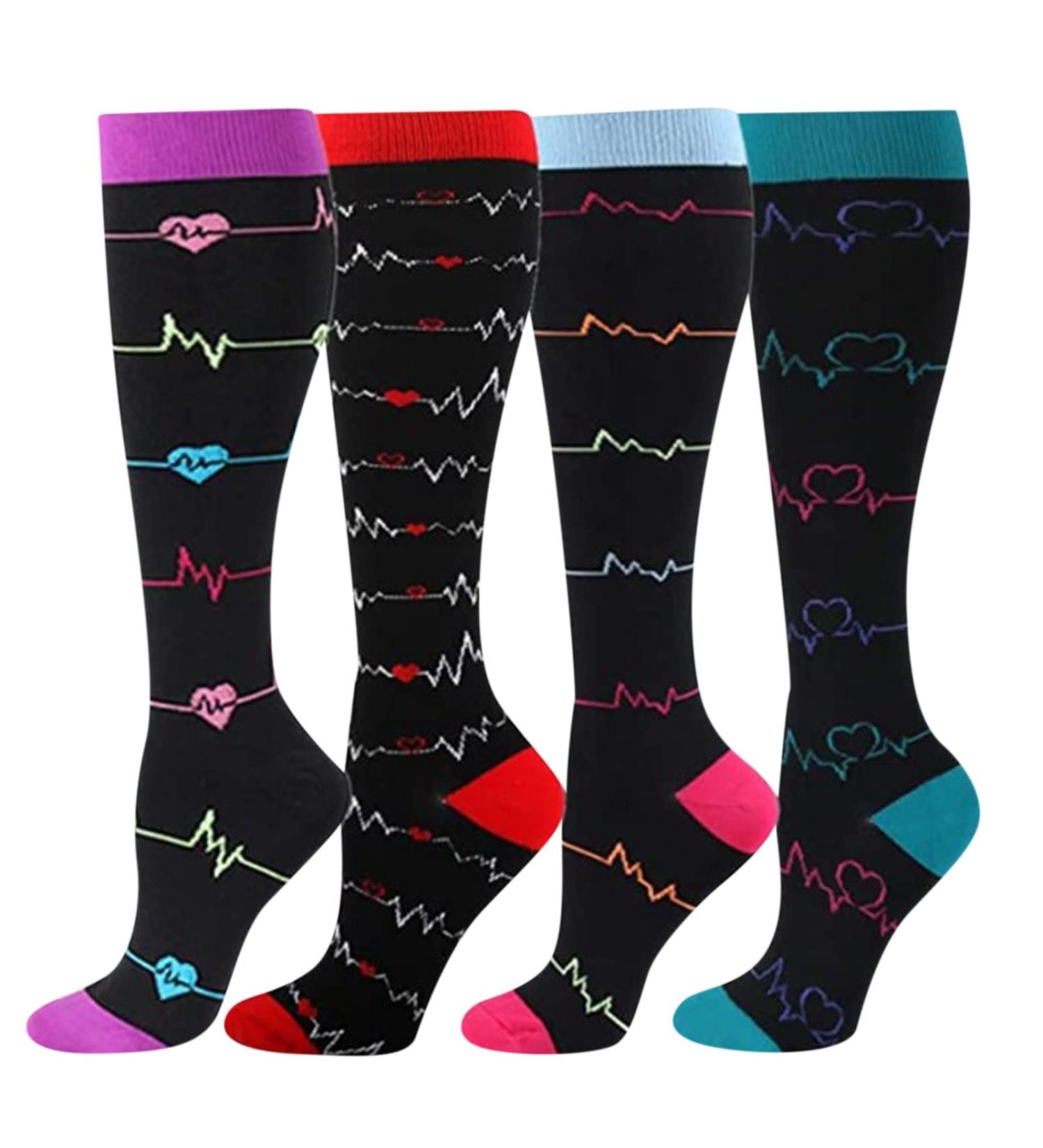 Shop Mynh 4 Couple Compression Socks for Men & Women | High Sports & Trekking Stockings - Unisex Overknee Design - Buy Online on GoSupps.com