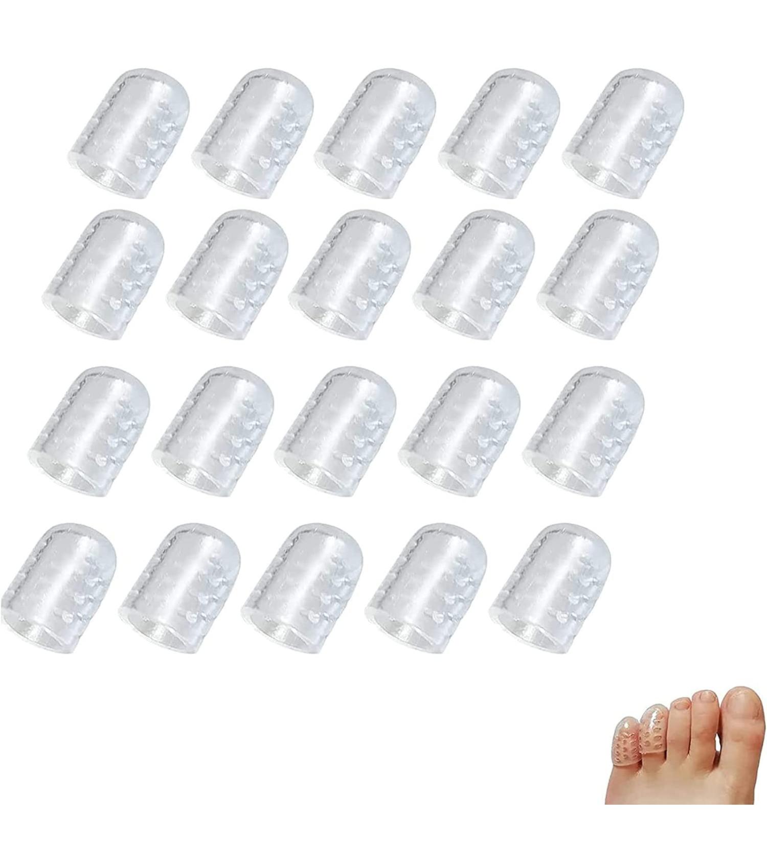 Silicone Toe Protectors - 20Pcs Set for Corns, Foot Pain Relief | Anti-Friction & Breathable Cap for Little Toes - Buy Online on GoSupps.com