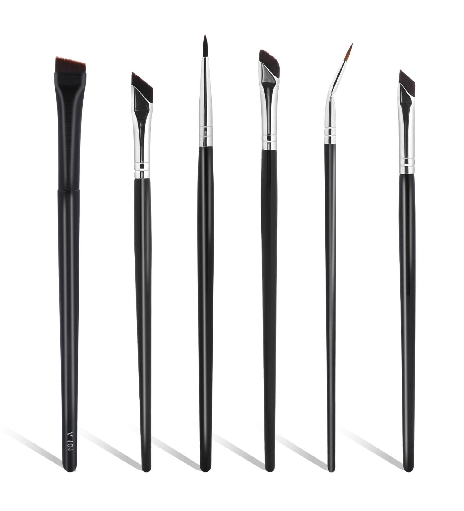 Premium 6-Piece Eyeliner Brush Set - Fine Point Precision Brow & Concealer Brushes for Professional Makeup | International Shipping Available - Buy Online on GoSupps.com