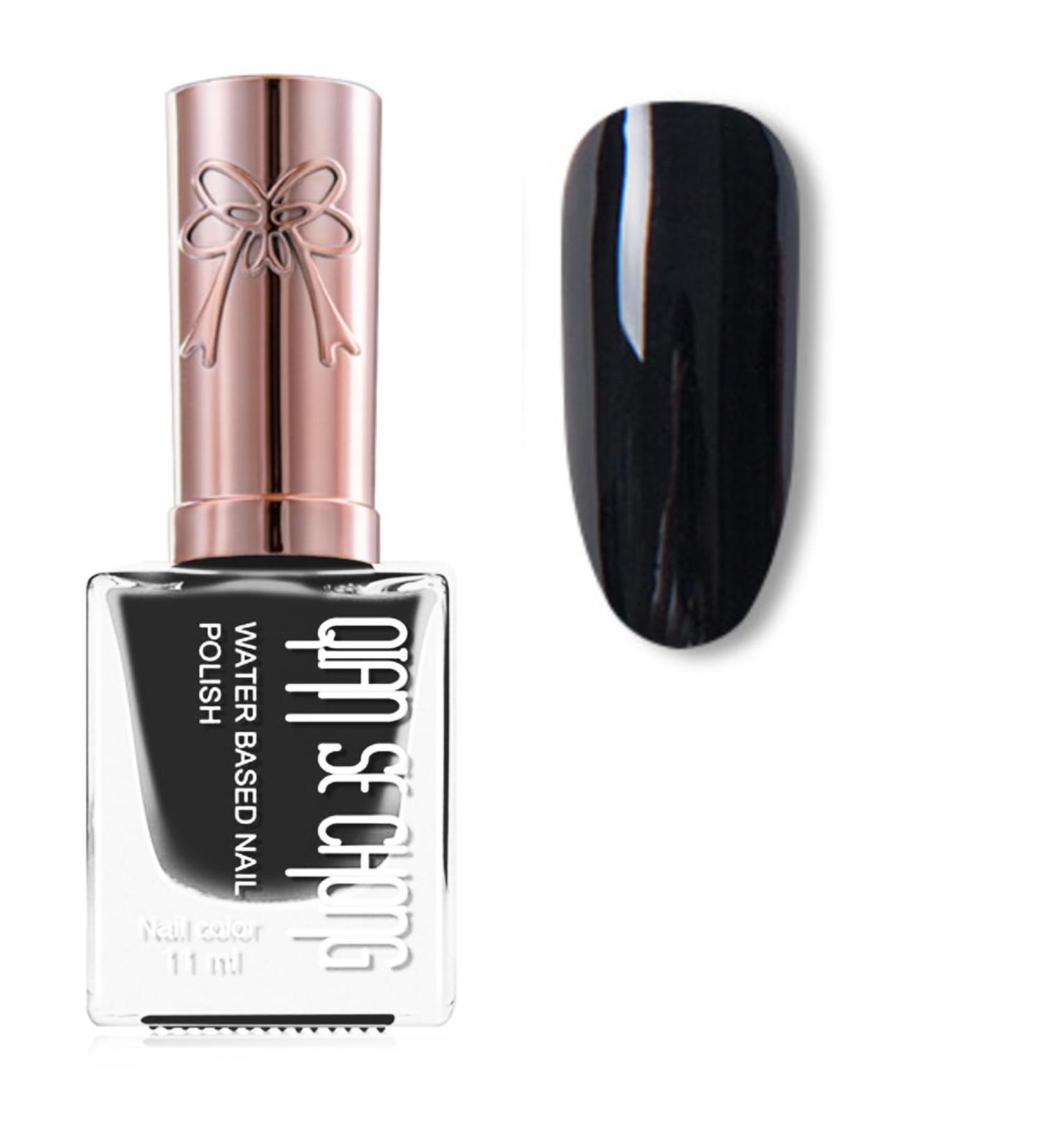 Black Nail Polish - Quick Dry Long Lasting Nail Varnish - Water Based Formula Non-toxic No Need Baking Nail Polish Halloween Nail Paint for Women Girls DIY Nail Art Manicure at Home (11ML) - Buy Online on GoSupps.com
