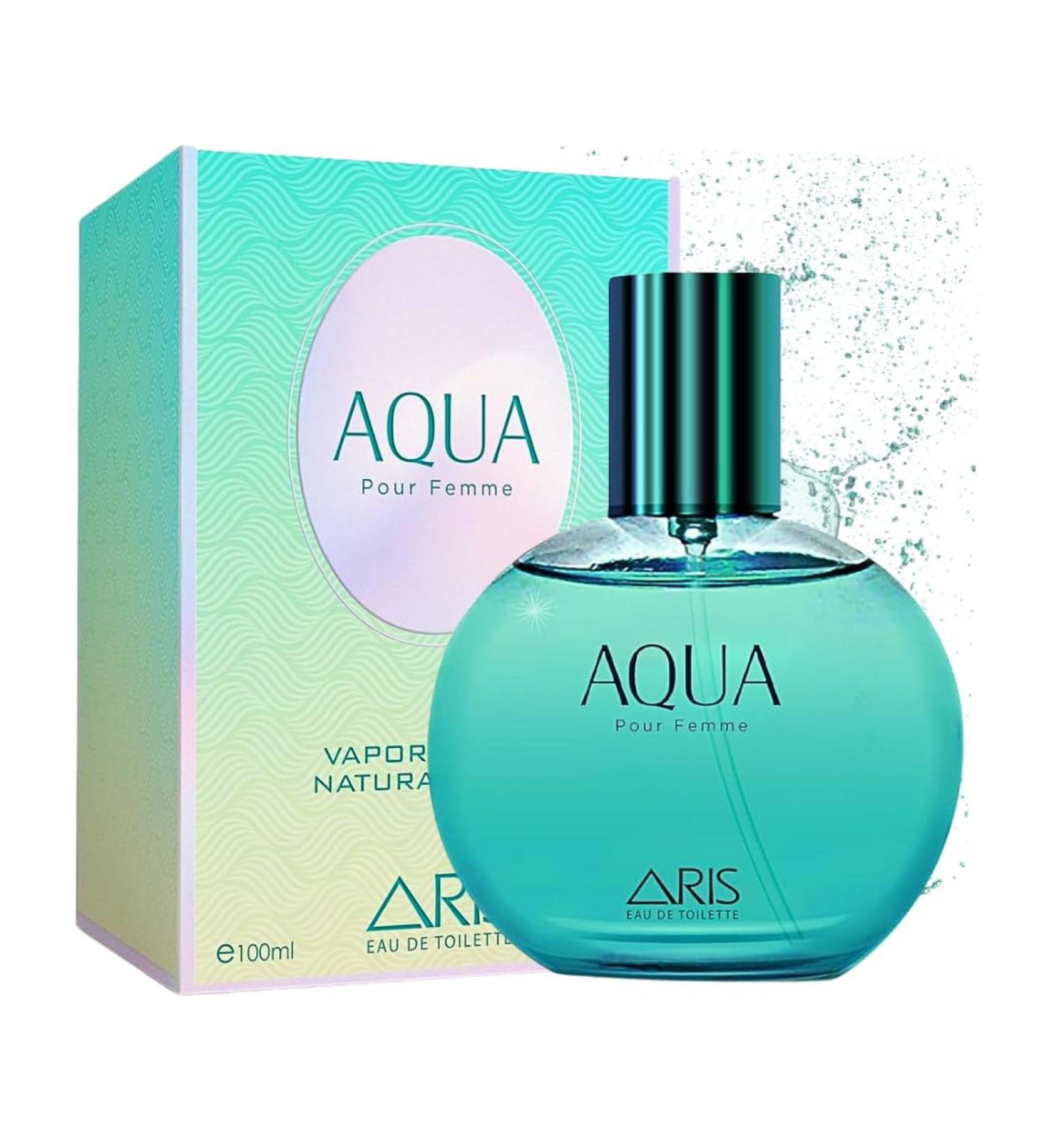 ARIS Aqua Women's Eau de Toilette Spray - Long Lasting Perfume for Women - Floral Fragrance - Ideal Gift for Her - Travel Size - 100ml - Fresh & Light Scent - Buy Online on GoSupps.com