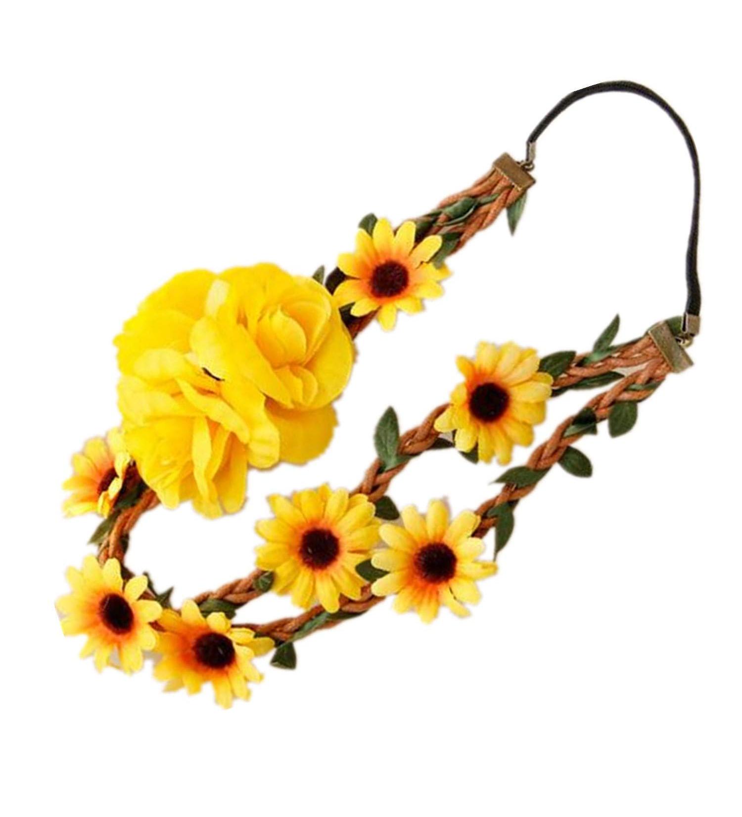 OdetoJoy Sunflower Headband - Vintage Floral Hair Accessories for Women & Brides | Wedding Flower Crown & Hair Vine - Buy Online on GoSupps.com