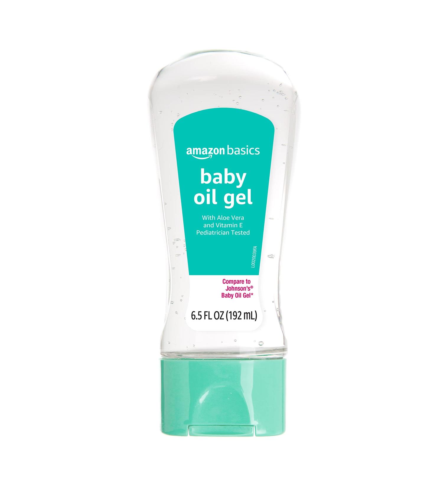 Amazon Basics Baby Oil Gel with Aloe & Vitamin E 6.5oz 1-Pack (Formerly Solimo) - Gentle Moisturizing Formula - Buy Online on GoSupps.com
