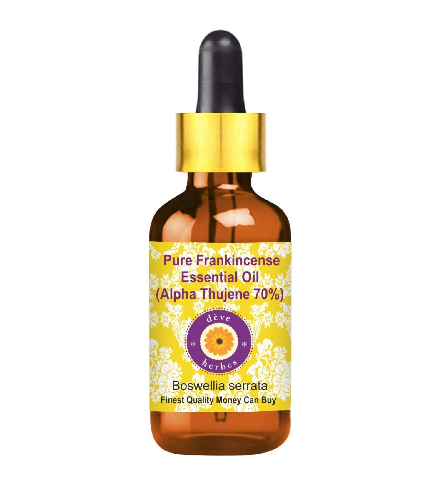 DEVE HARBES PURE FRANKINCENE ENTERISCH (Alpha Thujene 70%) with glass dropper boswellia serrata 100% natural therapeutic grade 10ml (0.33 oz)