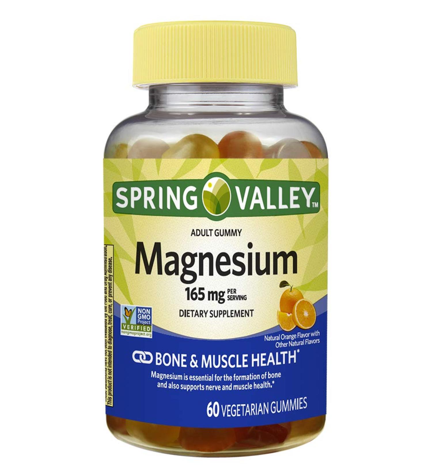 Spring Valley Adult Gummy Magnesium 165 mg Orange Bone & Muscle 60 Gummies