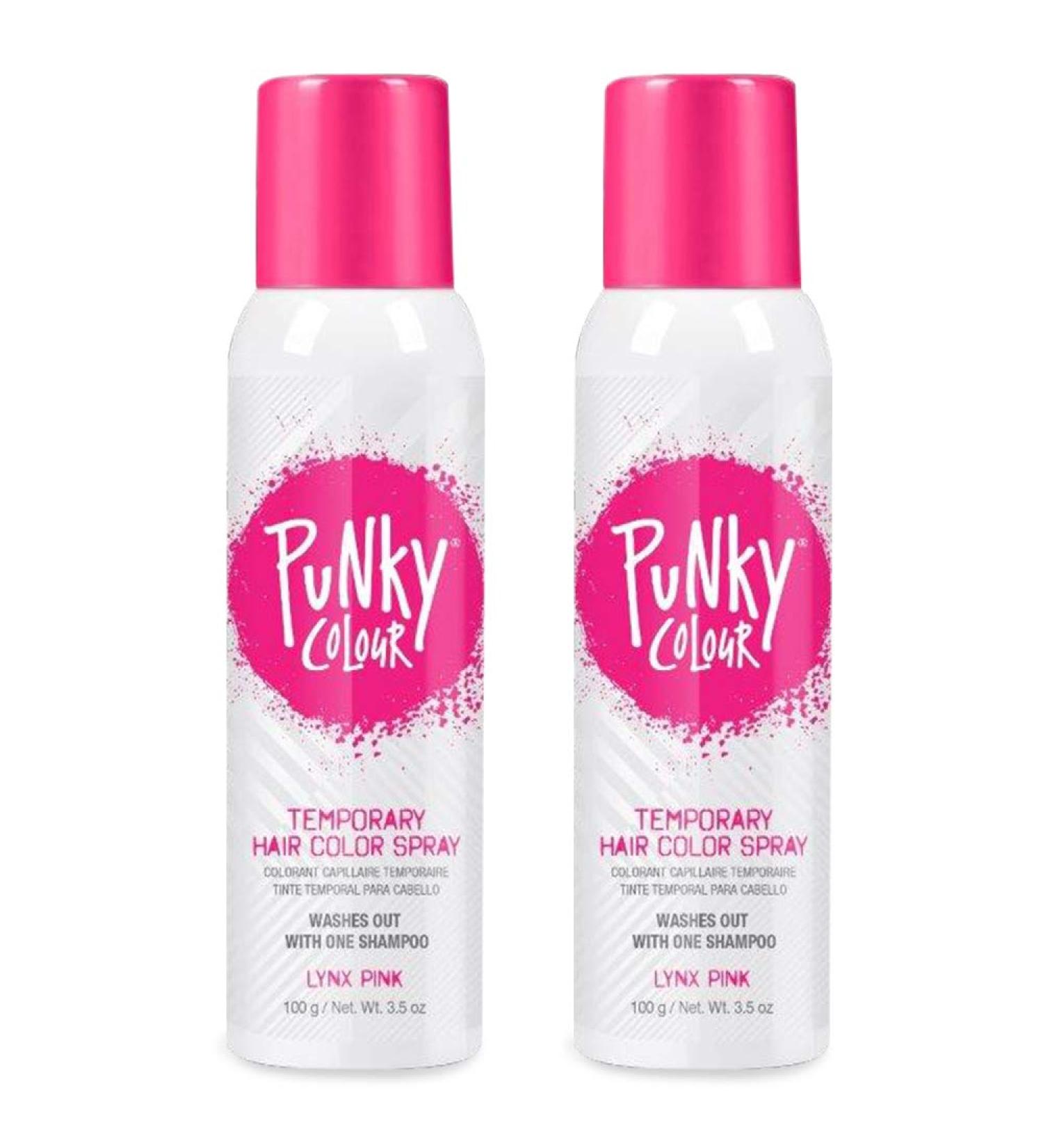 Punky Temporary Hair Color Spray Lynx Pink Non-Damaging Hair Dye Instant Vivid Hair Color 3.5 oz 2-Pack 3.5 Ounce (Pack of 2) Lynx Pink - Buy Online on GoSupps.com