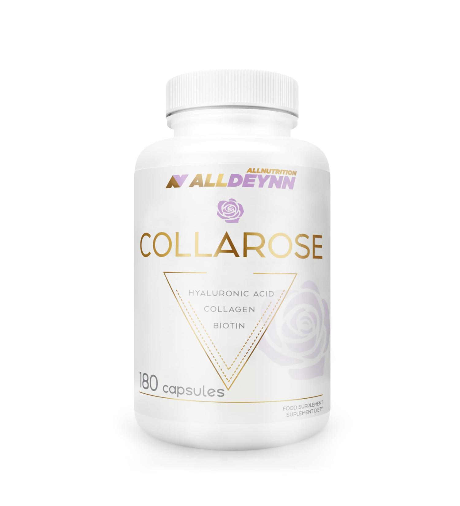 All Nutrition Collarose Collagen Capsules Bovine Collagen Hydrolyzate with Hyaluronic Acid Biotin and Vit C Antiaging Skin Treatment Hair Supplements for Women 180 capsules - Buy Online on GoSupps.com