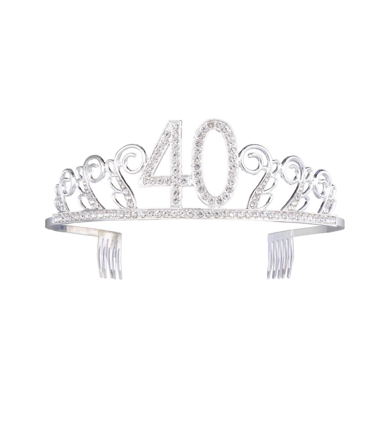 Frcolor Birthday Crystal Tiara Crown 40th Rhinestone Princess Queen Headband - Buy Online on GoSupps.com