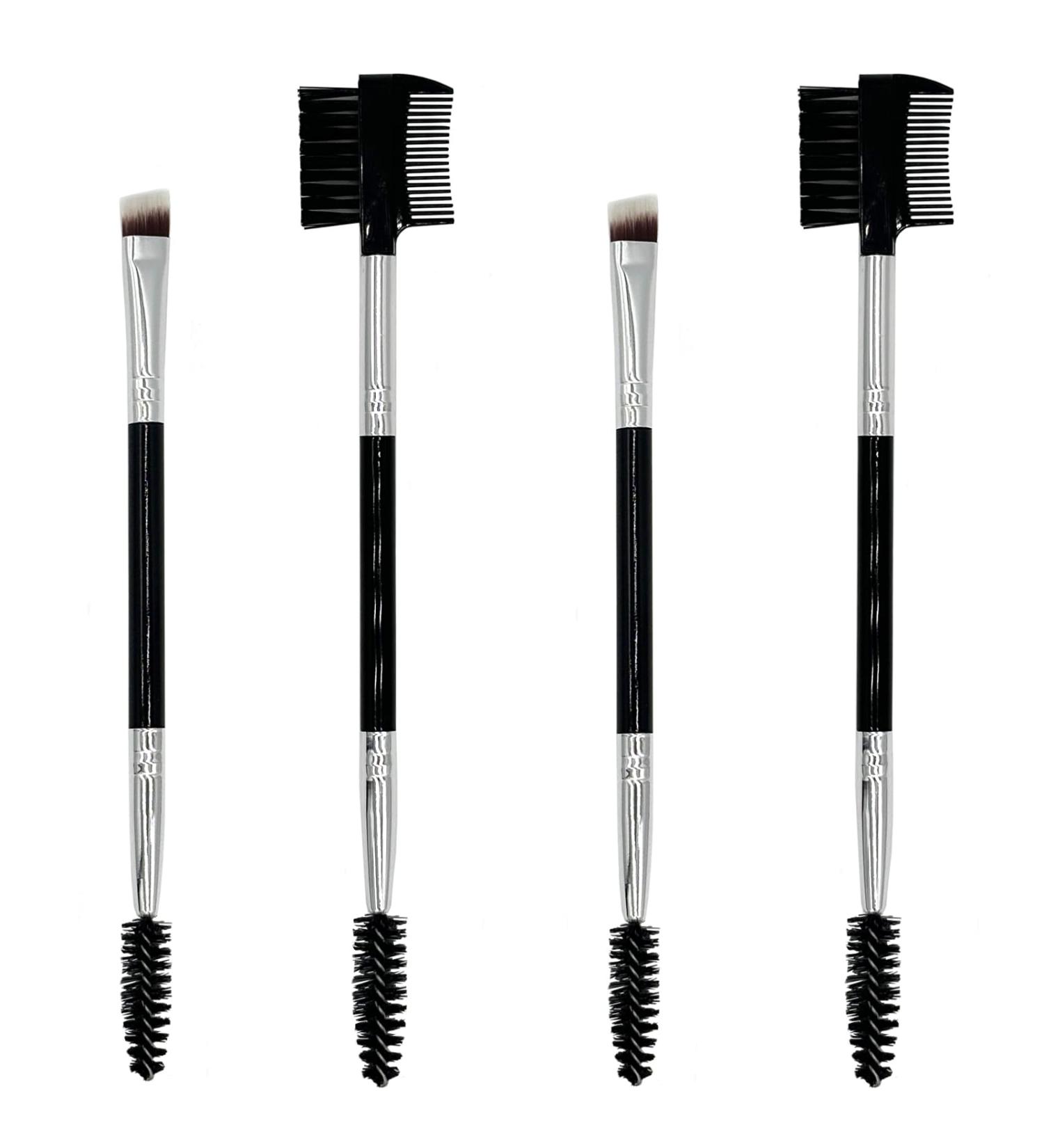 4-Piece Eyebrow Tool Set - Eyelash Separator Brow Comb & Spoolie Angled Eyebrow Brush - Essential Eye Makeup Tools for Perfect Brow Grooming | International Shipping Available - Buy Online on GoSupps.com