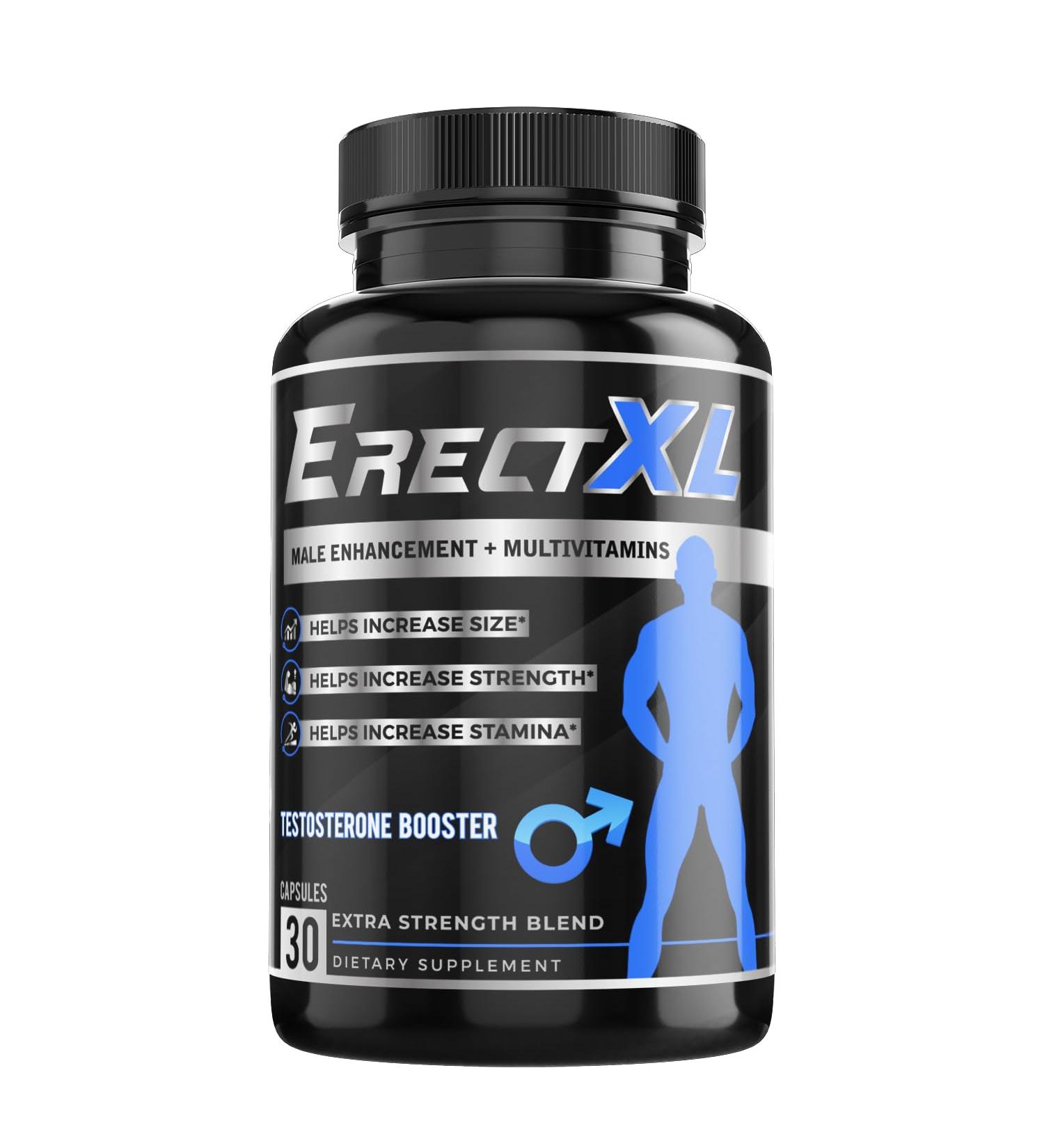 ErectXL Male Performance + MULTIVITAMIN Increase Size Strength Stamina | Nitric Oxide & Testosterone Enhancer w/Ginseng & MacaRoot +19 Fast Acting Natural Ingredients - Buy Online on GoSupps.com