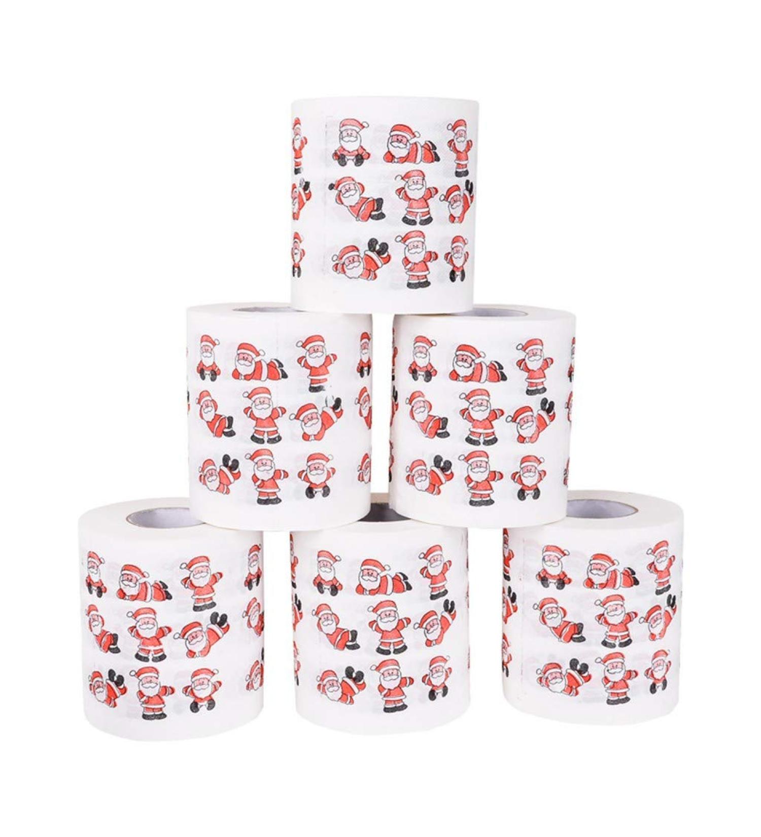 Merry Christmas Toilet Paper Highly Collectible Novelty Paper Towels Funny Gag Gift for Christmas Stocking Stuffers Party Favors 1 - 10pcs