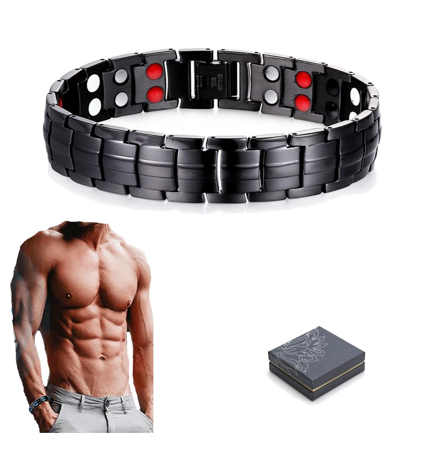 Titanium Power Magnetic Bracelet Carbon Fiber Bracelet 4 in 1 Titanium Magnetic Energy Armband Power Bio Bracelet Health Pain Relief Magnet Health Bracelets Men Bangle Style 2 - Buy Online on GoSupps.com