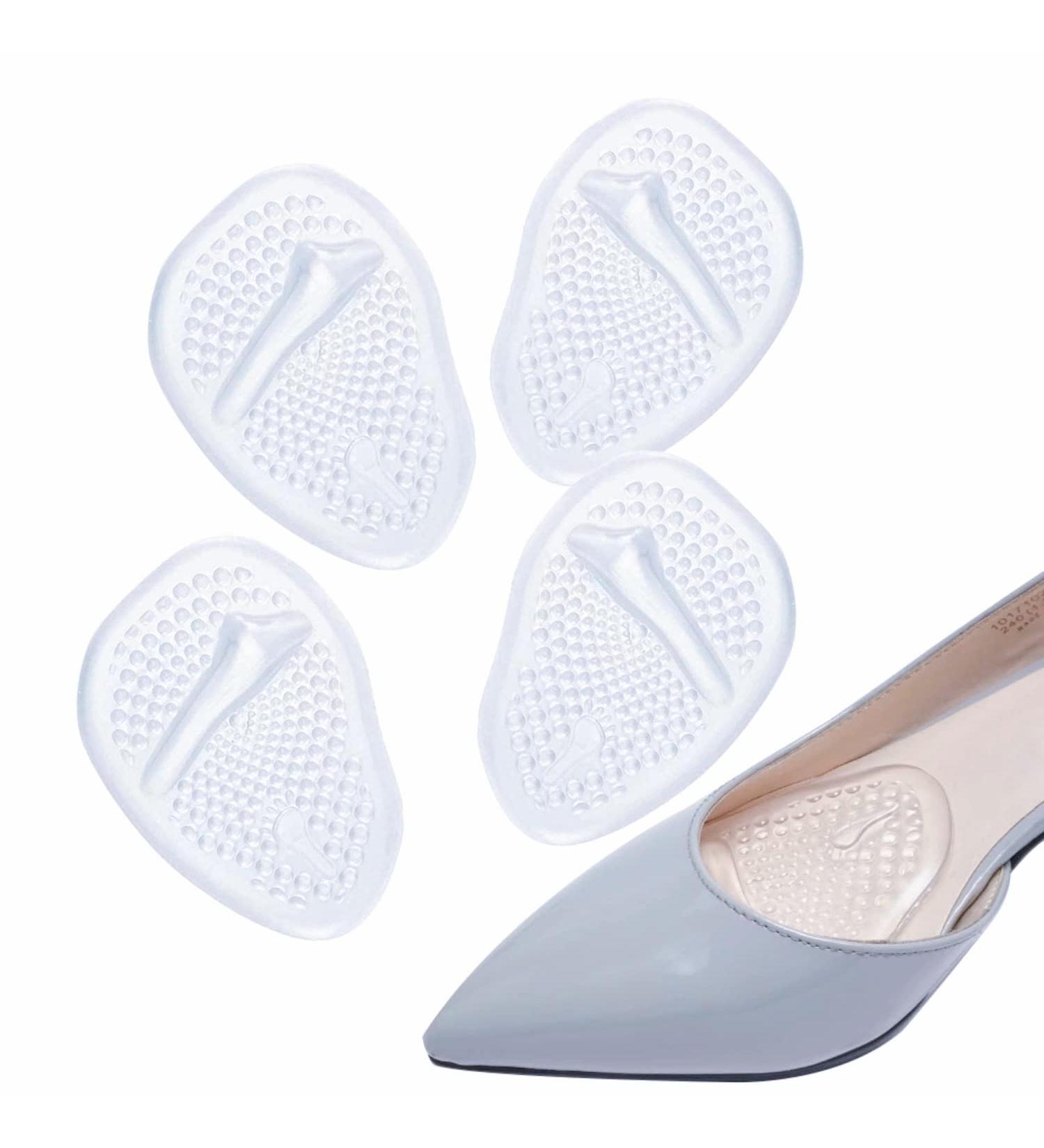 Buy Fuspolster High Heel Gel Pads | Pain Relief Forefoot Cushions - 2 Pairs Transparent Silicone Insoles for Comfortable Walking - Buy Online on GoSupps.com