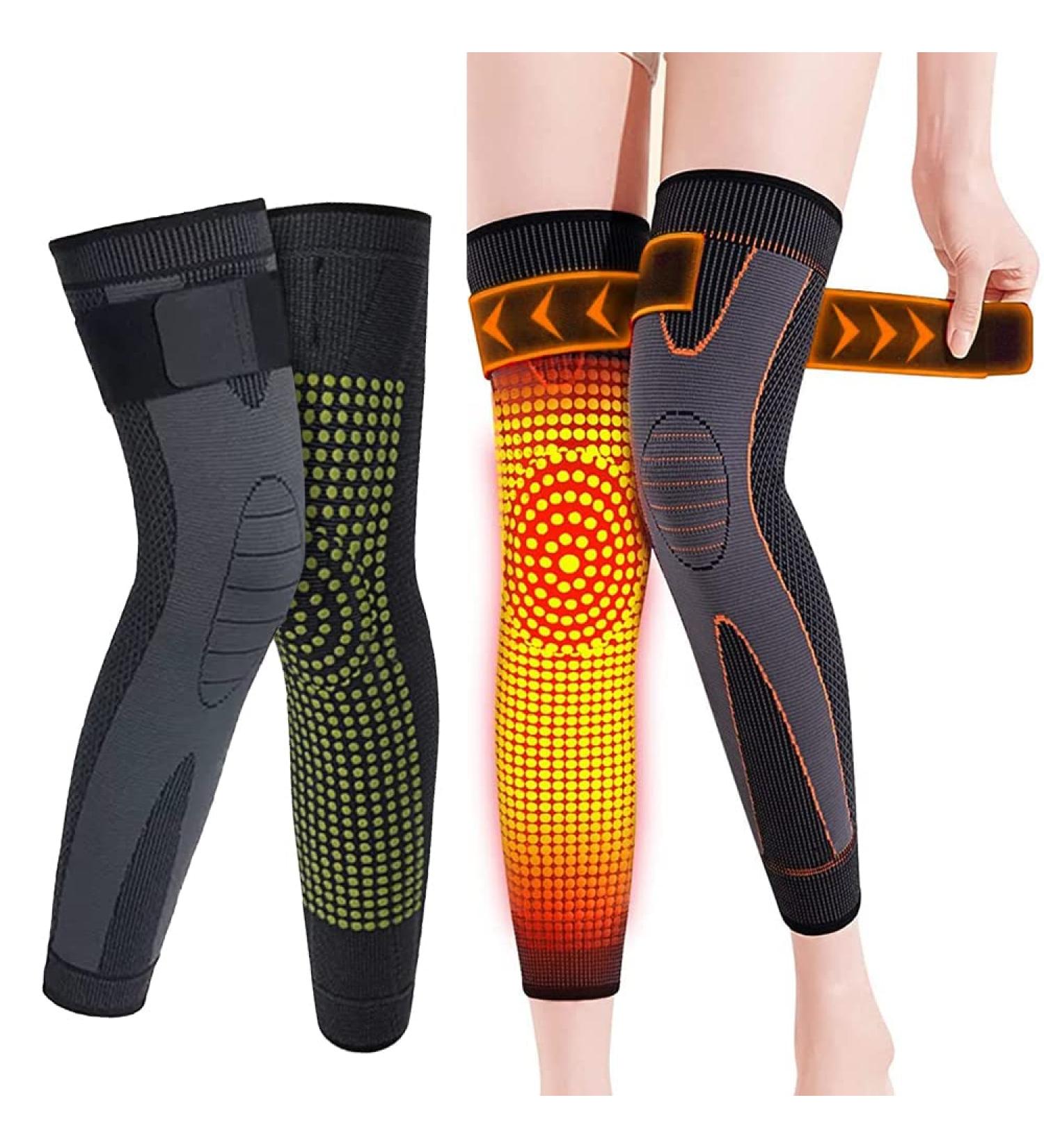 Tourmaline Acupressure Self-Heating Knee Sleeves | Black XL Men's and Women's Detox Sculpting Knee Pads - Buy Online on GoSupps.com