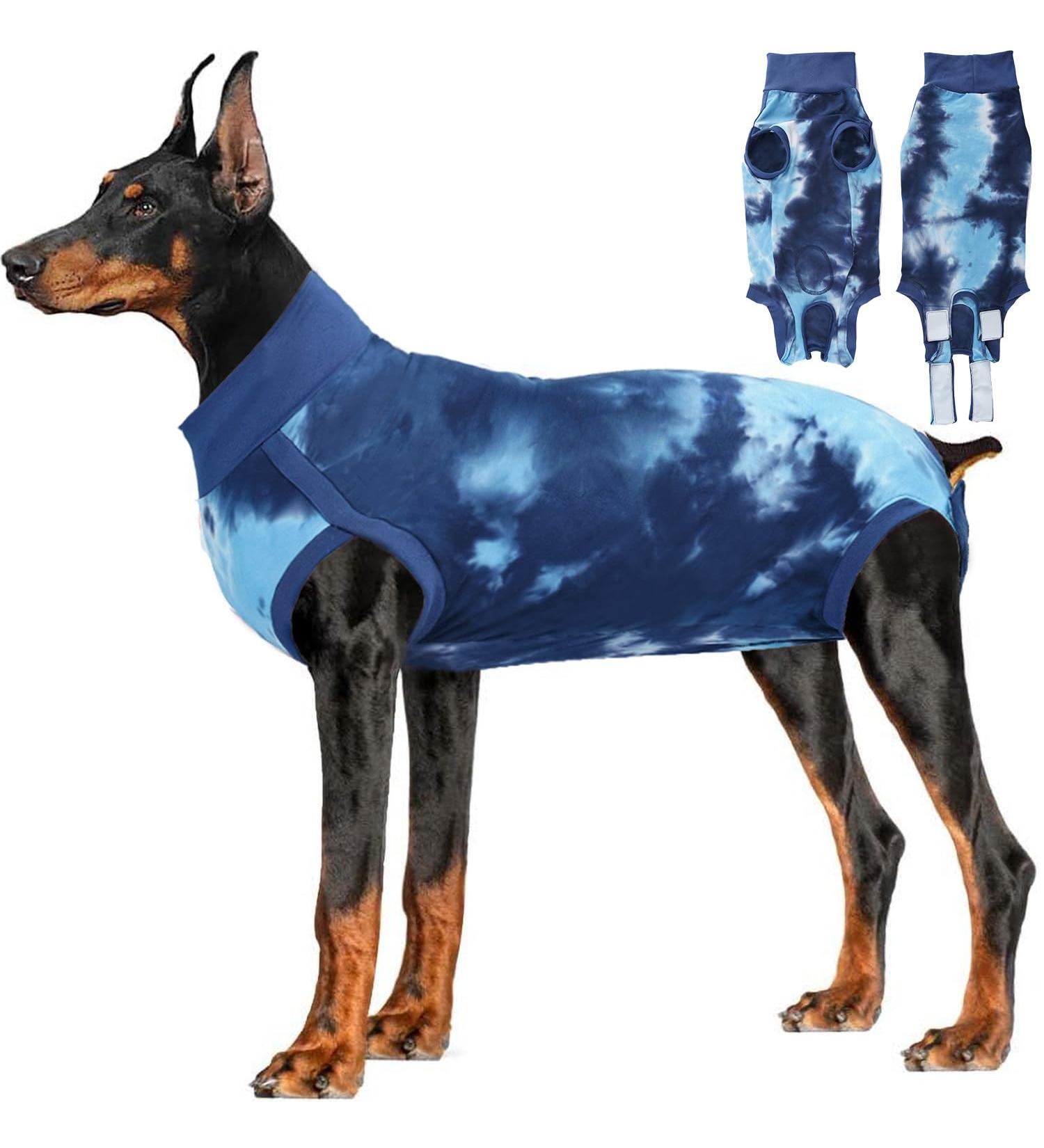 Buy Lianzimau Dogebody - Post-Op Protective Suit for Male Dogs | Wound Recovery & Comfort | Tie-Dye Blue - Buy Online on GoSupps.com