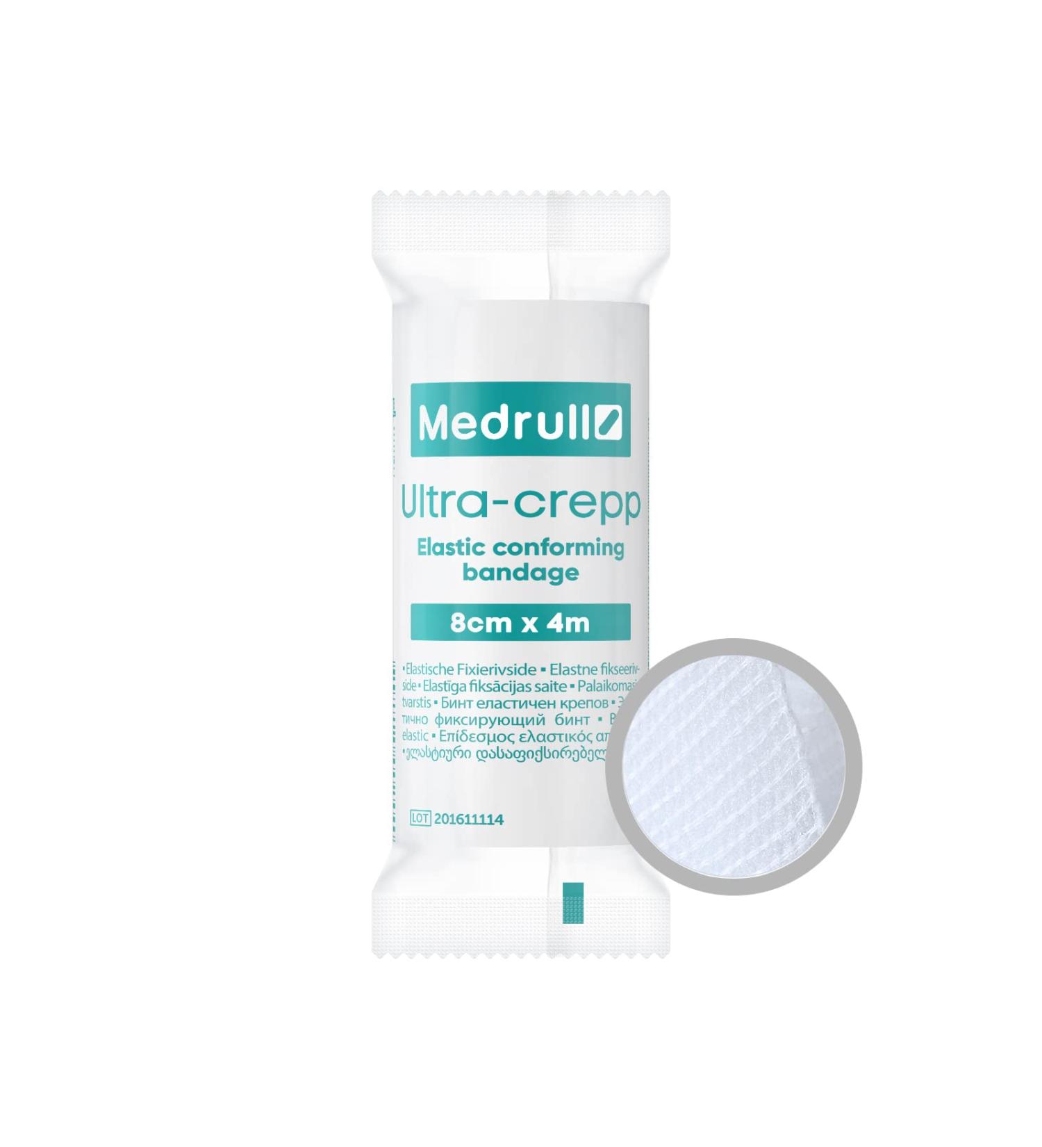 Medrull 20-Piece 8cm x 4m Gauze Bandage Set - Ultra Crepp Fixation Bandages for Superior Dressing Material - Buy Online on GoSupps.com