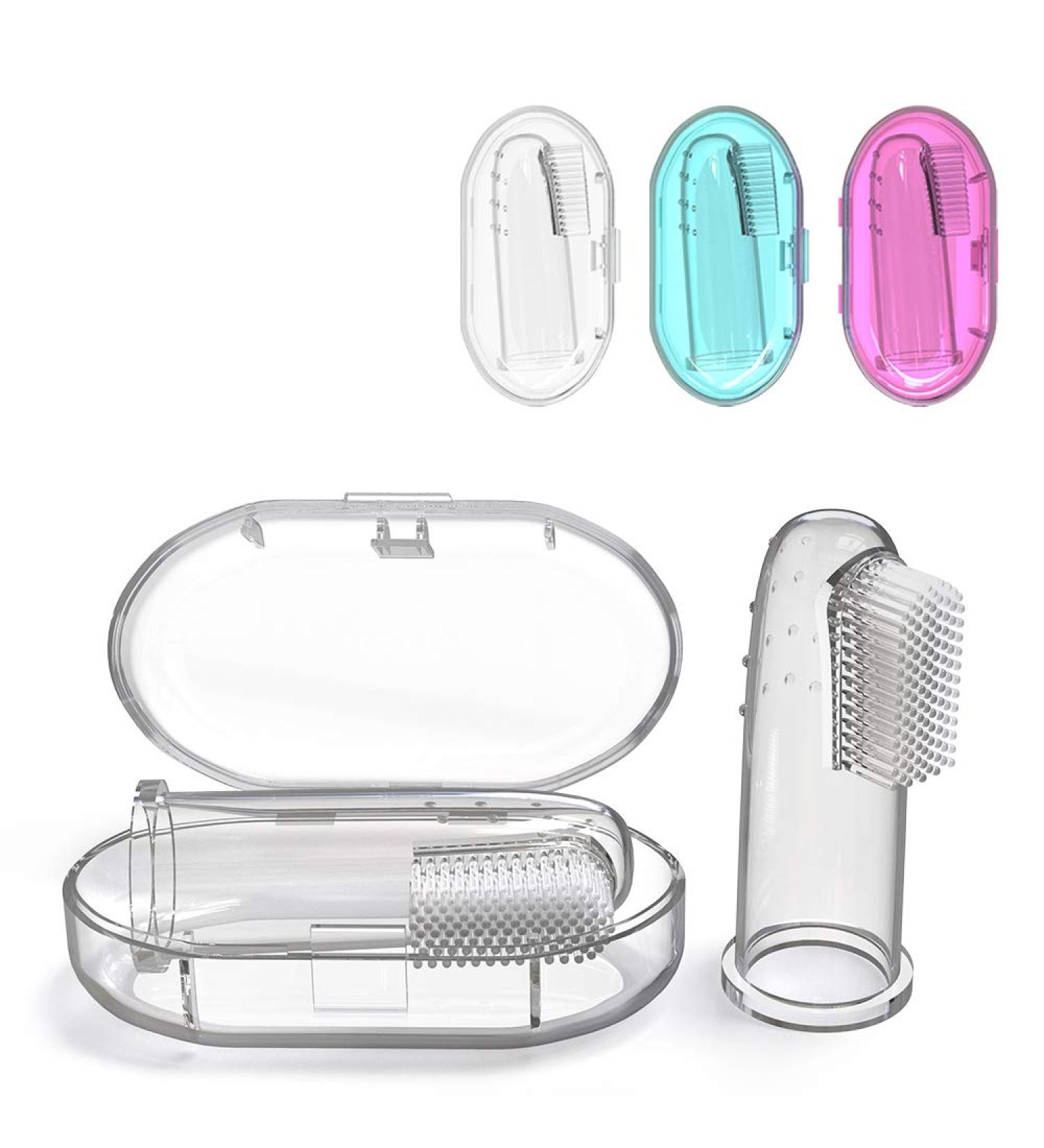 Calmyotis Baby Toothbrush - Finger Toothbrush for Dental Care & Gum Massage (0-24 Months) - 3 Pieces with Storage Box - Buy Online on GoSupps.com