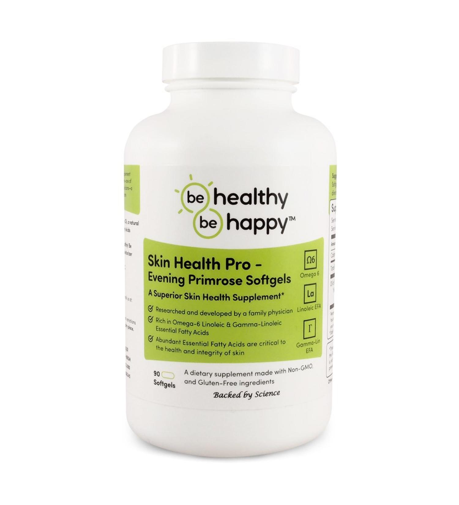 Be Healthy! Be Happy! Skin Health Pro - Skin Revitalizing Evening Primrose Softgels Superior Skin Health Supplement - Buy Online on GoSupps.com