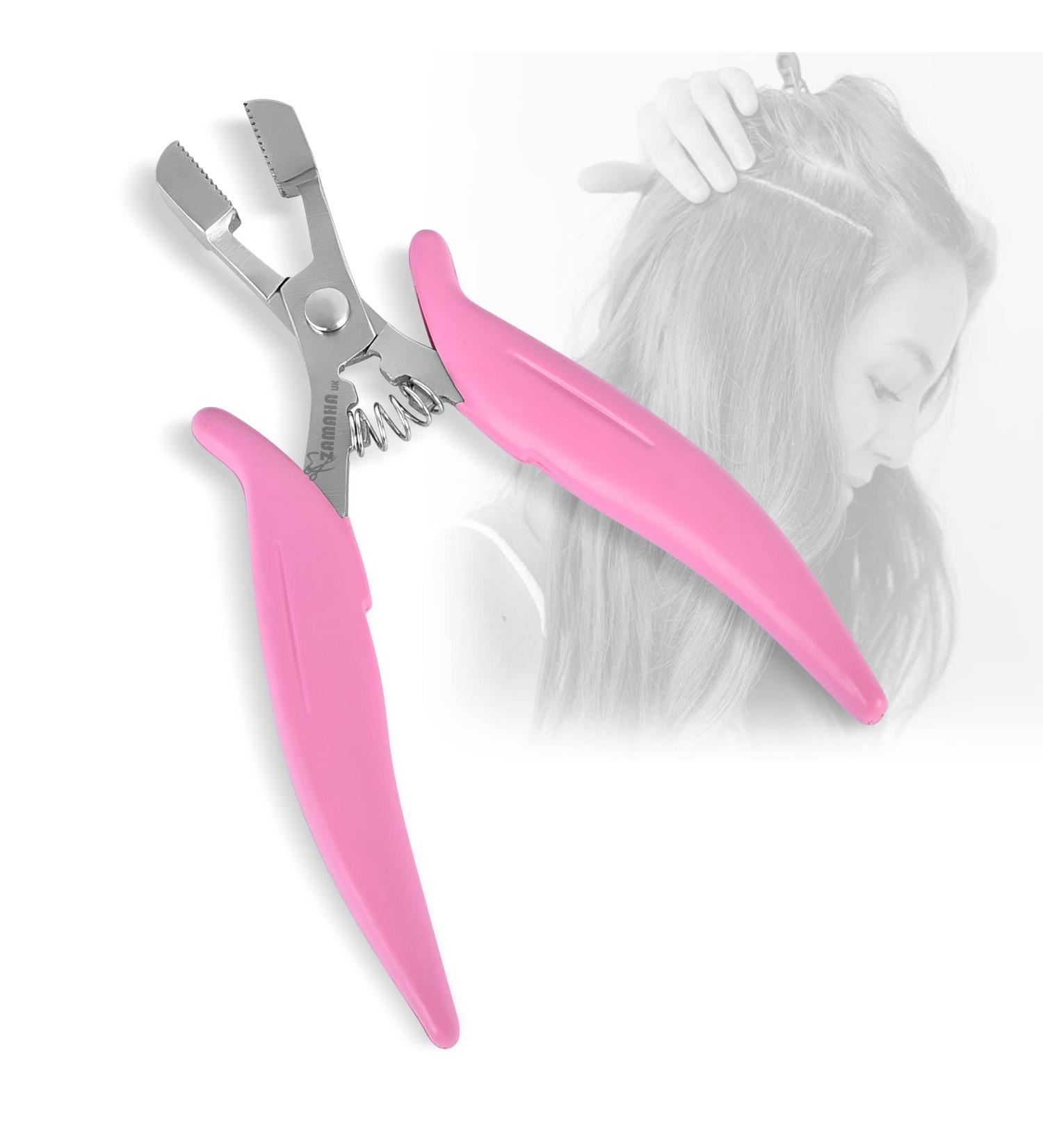 ZAMAHA UK Stainless Steel Professional Hair Extension Pliers Tool for Removing Micro Rings and Crushing Fusion Bond - Anti-rust with Non-slip Grip - Pink 15 cm - Buy Online on GoSupps.com
