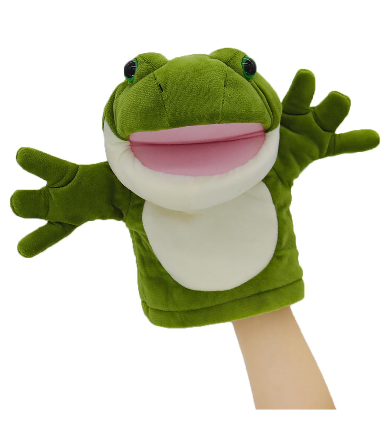 Lilizzhoumax Simulation Frog Hand Puppet Plush Toy - Cute Stuffed Animal for Role-Playing and Early Education - Interactive Kids Gift - Buy Online on GoSupps.com