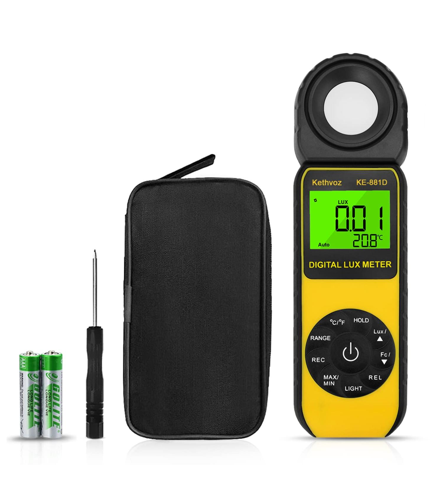 Kethvoz Digital Lux Meter - 0-1400,000 Lux for Photography, LED Grow Light, Aquarium - Foot Candle Lumen Tester - Buy Online on GoSupps.com