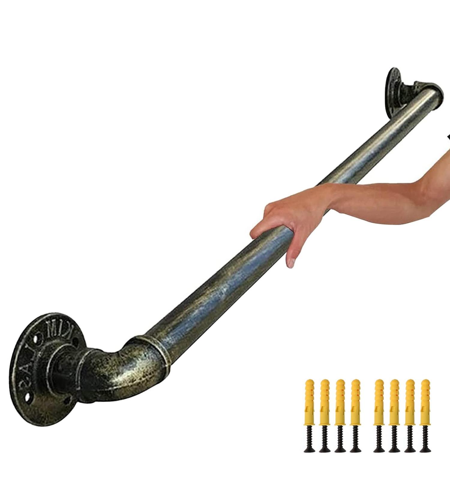 Non-Slip Grab Bar Railing Bronze Metal Wrought Iron Round Pipe Handle 1ft-20ft Wall Handrail Indoor Outdoor Anti-Slip Stair Handrails Banisters (Size : 6.6ft/200cm) - Buy Online on GoSupps.com