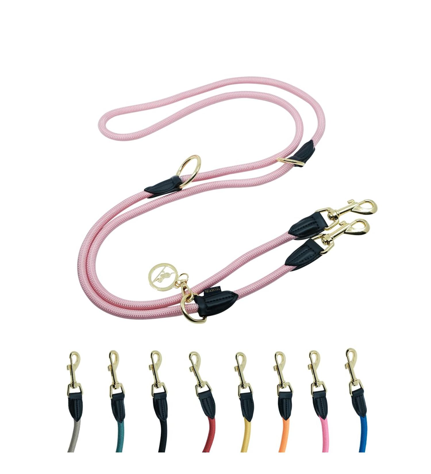 Hundeleine 3M Velvetier Adjustable | Paracord F hrleine f r gro e & mittelgro e Hunde | Nylon Doppelleine mit 2 Karabinern - Rosa (Pink) - Buy Online on GoSupps.com