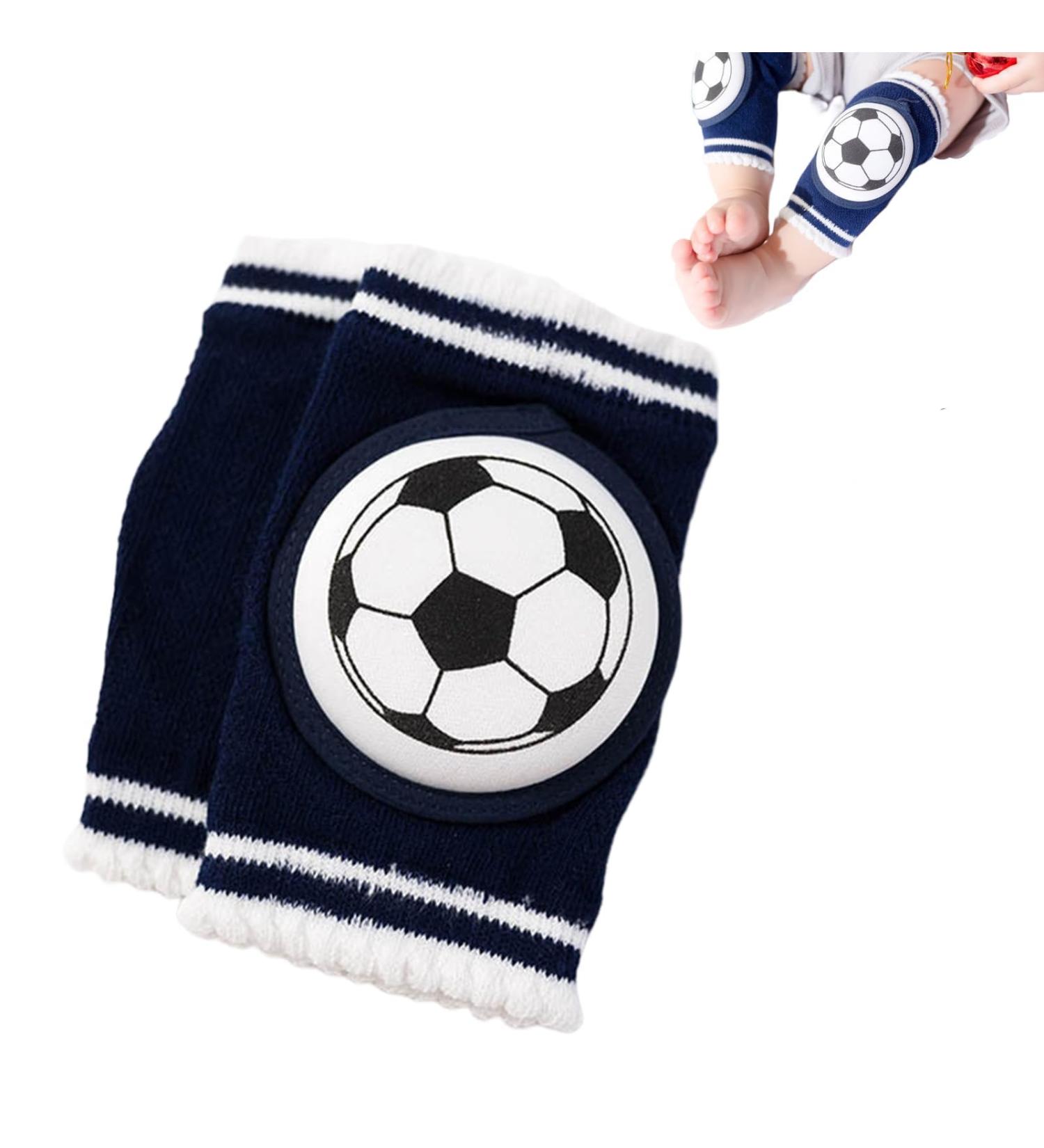 Football Pattern Navy Blue Knee Pads for Kids - Protective Crawling Knee Pads for Safety - Buy Online on GoSupps.com