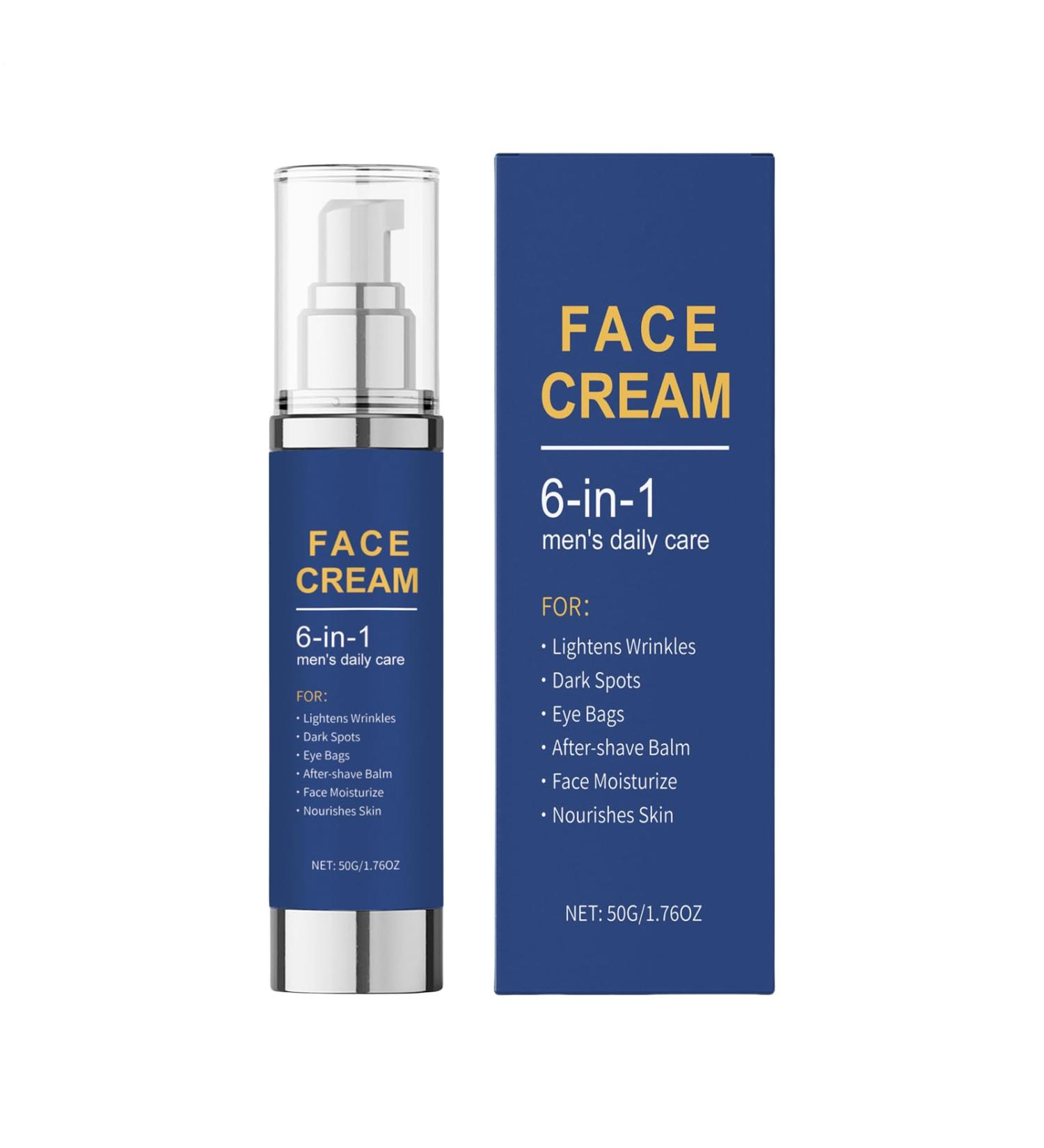 Face cream moisturizer 50 g 6in1 facial lotion for men antipuffiness care - Buy Online on GoSupps.com