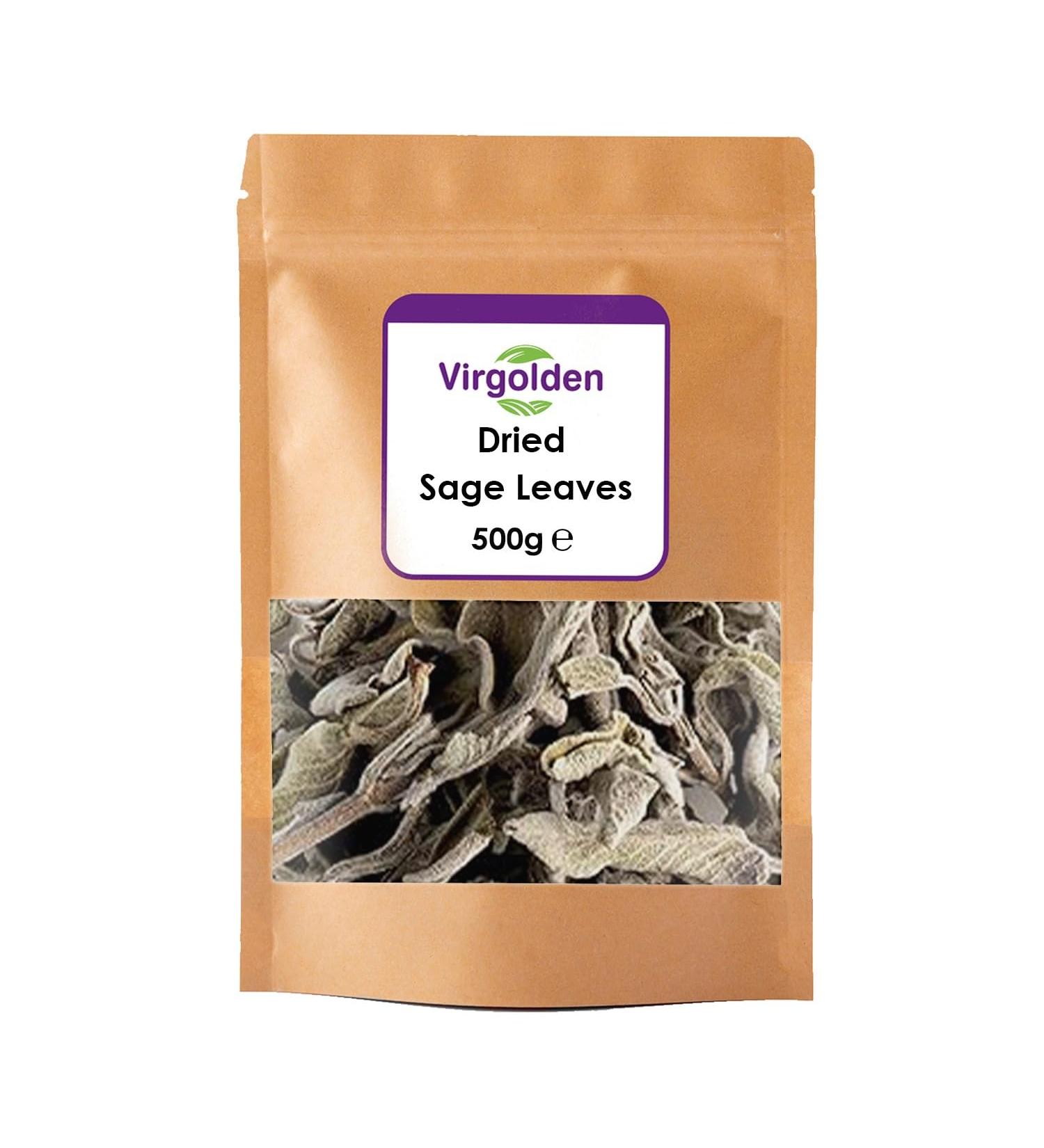 Dried Sage Leaves 500g - Premium Quality Sage for Culinary and Herbal Uses | Virgolden - Buy Online on GoSupps.com
