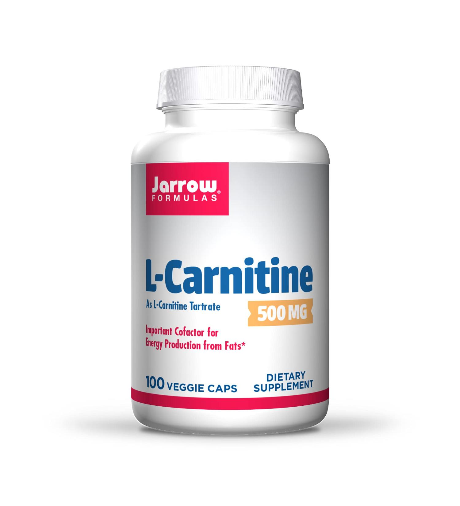 Jarrow Formulas L-Carnitine 500 mg - 100 Veggie Caps for Energy & Weight Support - Buy Online on GoSupps.com