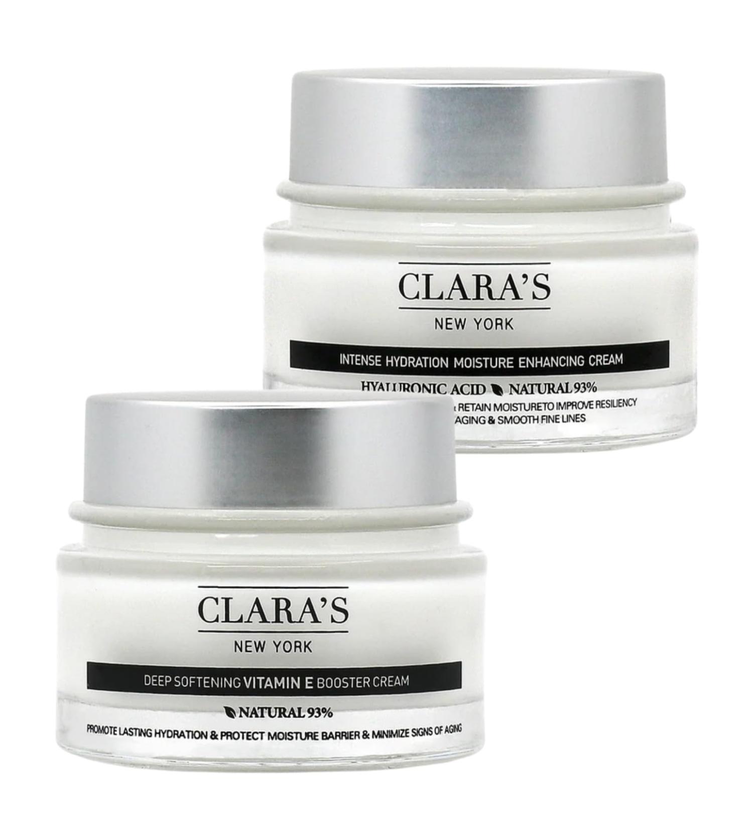 CLARA'S NEW YORK Deep Softening Vitamin E Cream for Face Bundle with Hydration Moisture Enhancing Cream 50ml each Hydrating Skincare Duo Gift Set (2 Items) - Buy Online on GoSupps.com